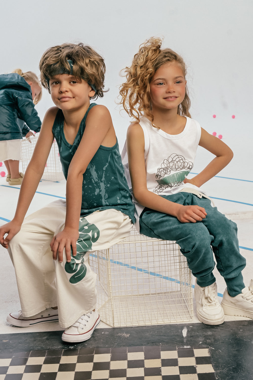 spodnie dziecięce - OCEAN STRIPED PANTS ocean