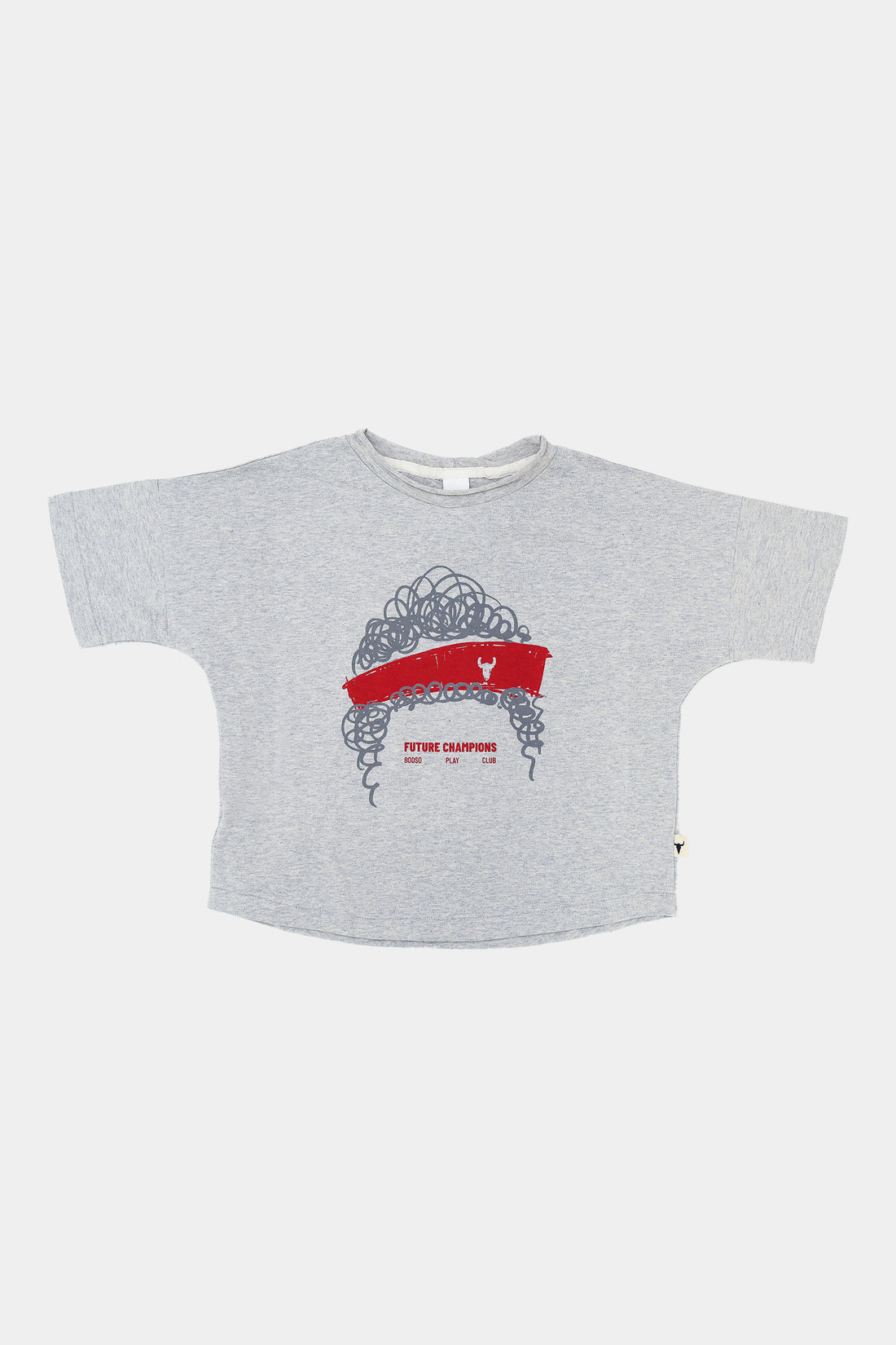 koszulka dziecięca- GRAY TEE HAIR gray/red