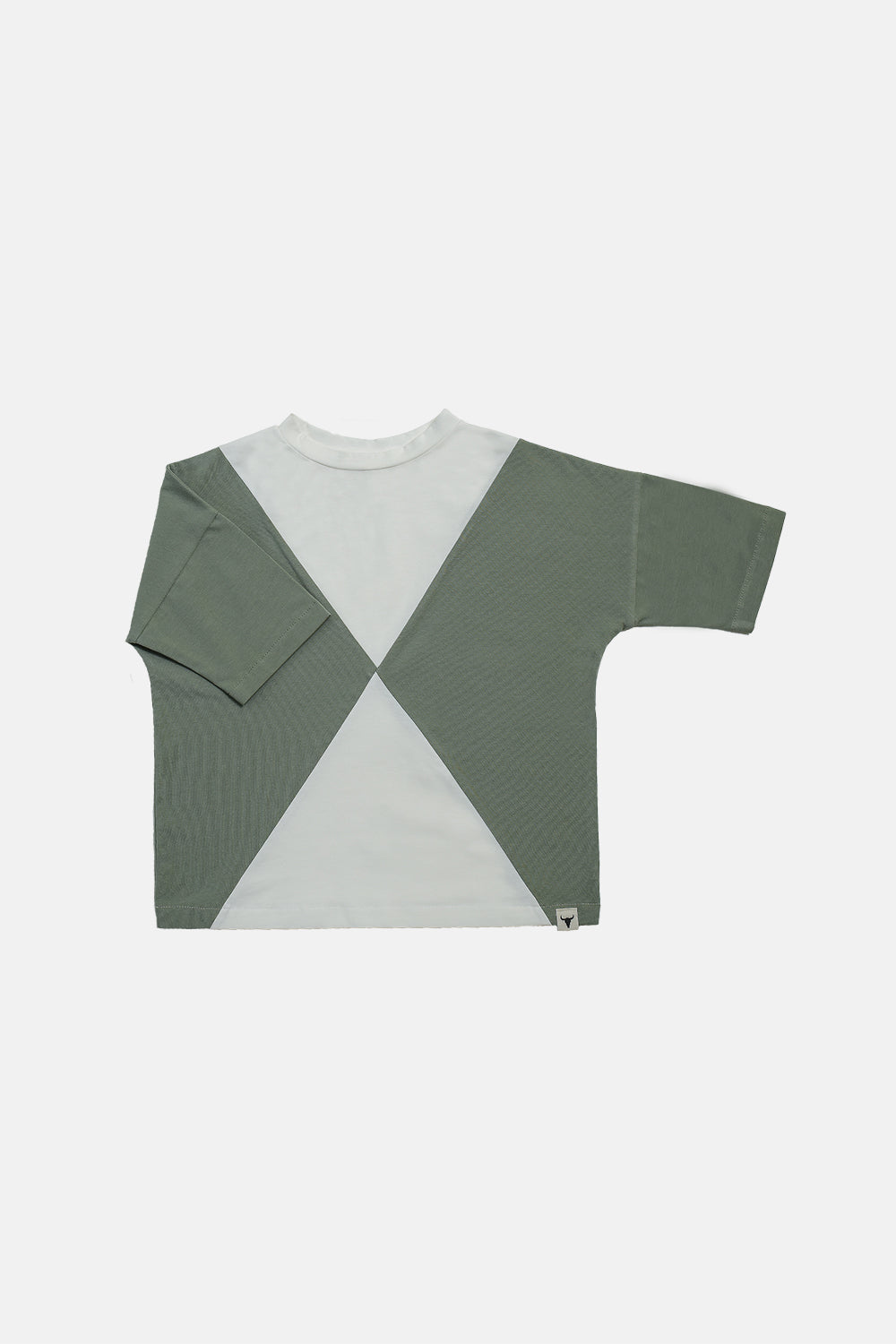 koszulka dziecięca- PANEL TEE ecru/wasabi