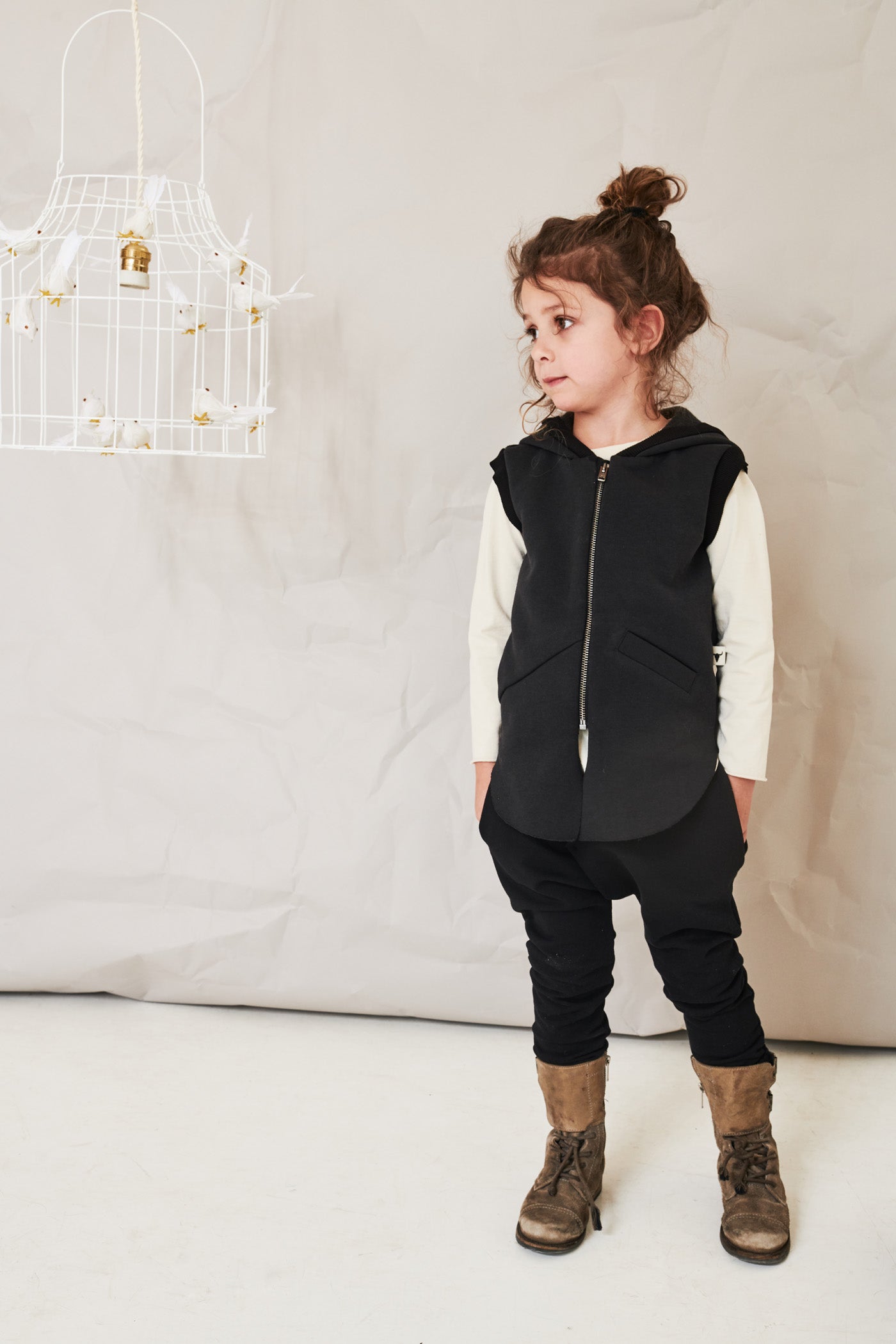 kamizelka dziecięca- BLACK ZIP VEST black