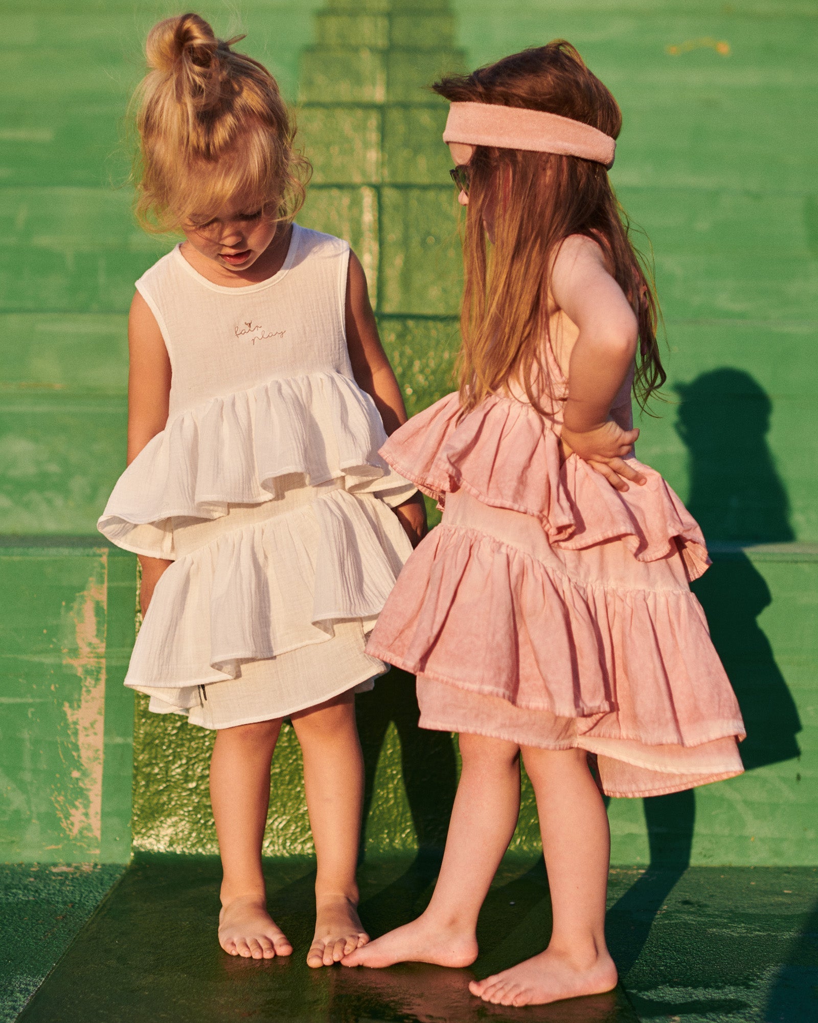 sukienka dziecięca- WAVE COLDDYE DRESS light pink