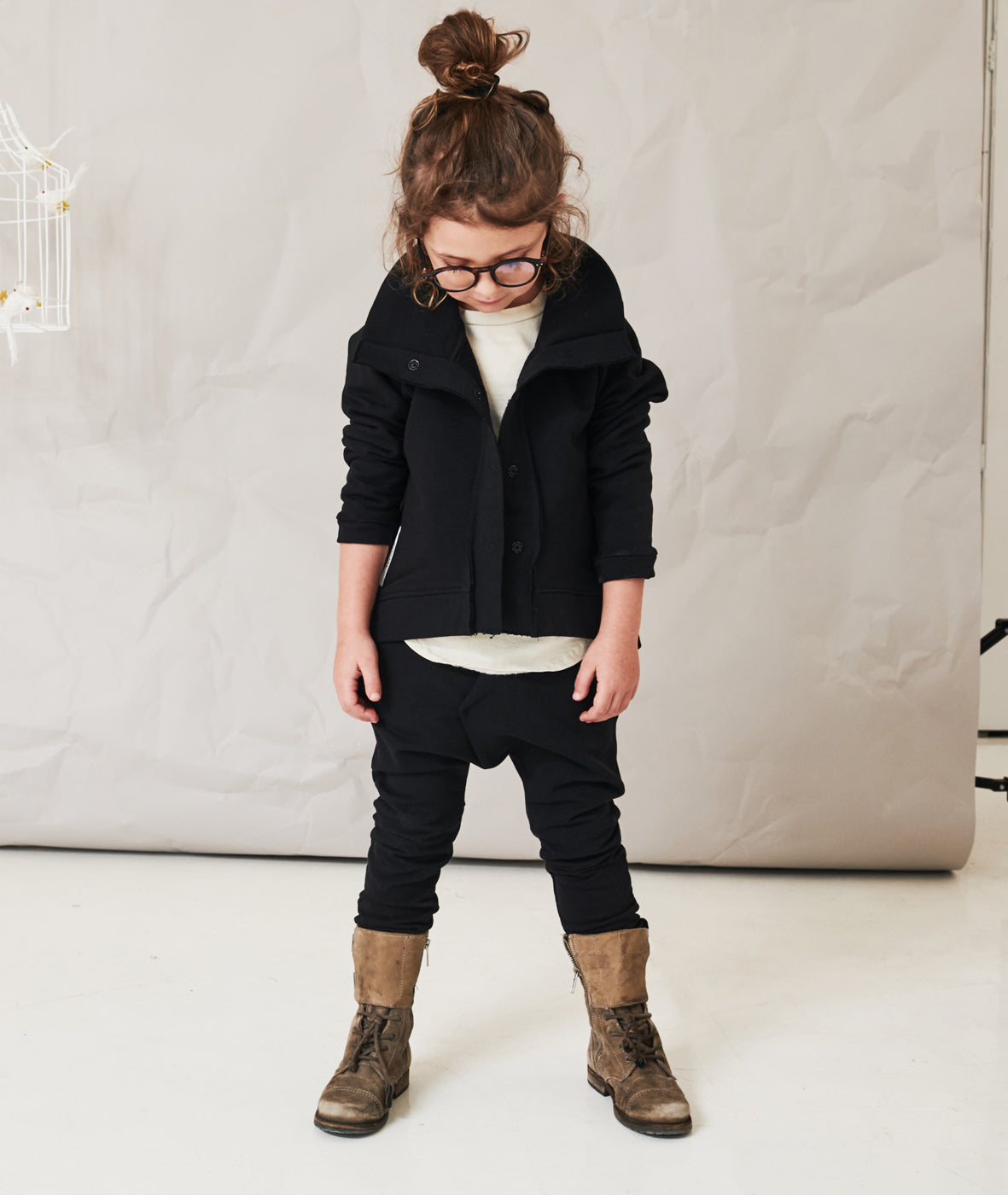 spodnie dziecięce- BUTTON PANTS black