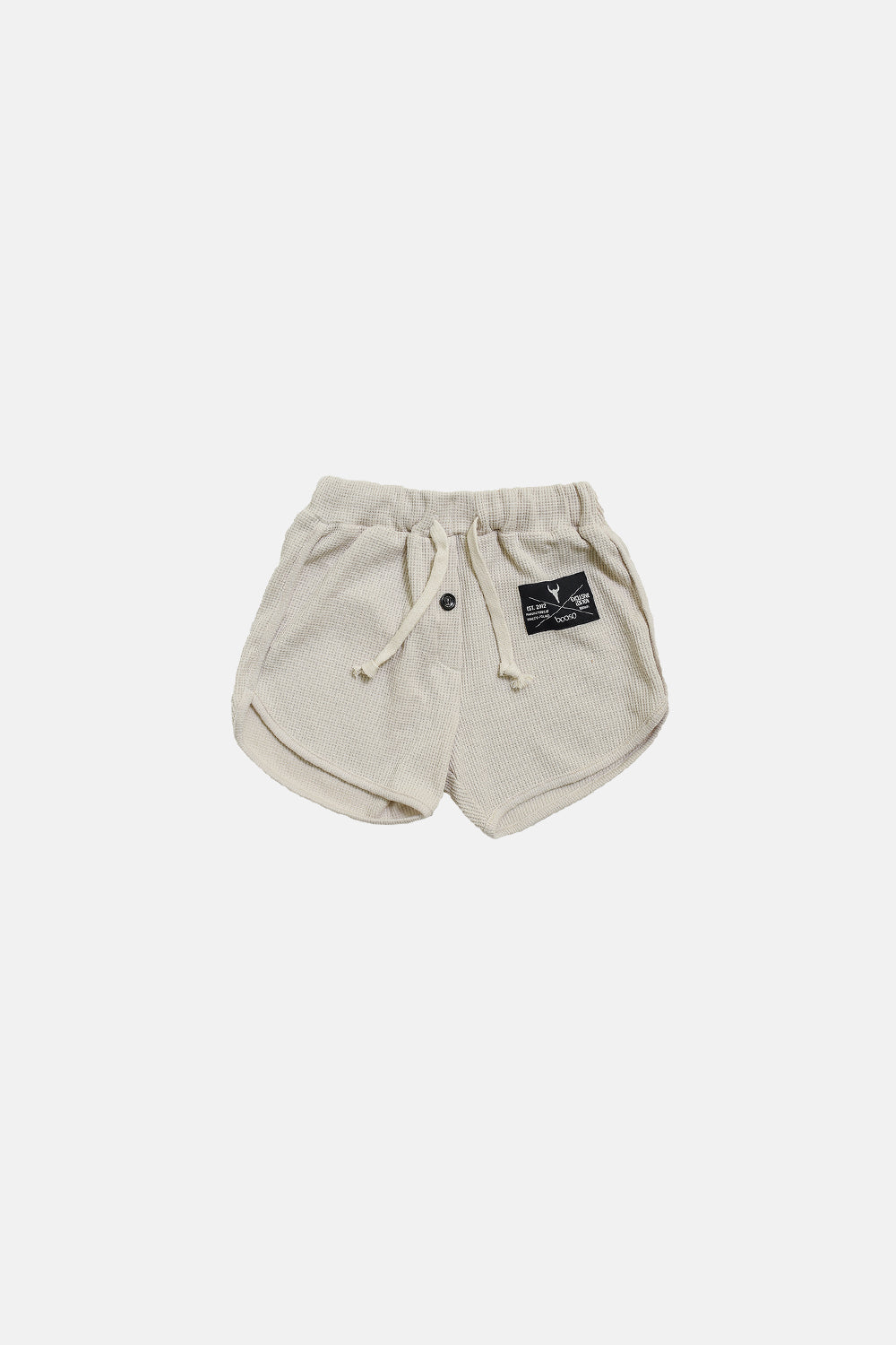 szorty dziecięce - WAFFLE SHORTS beige