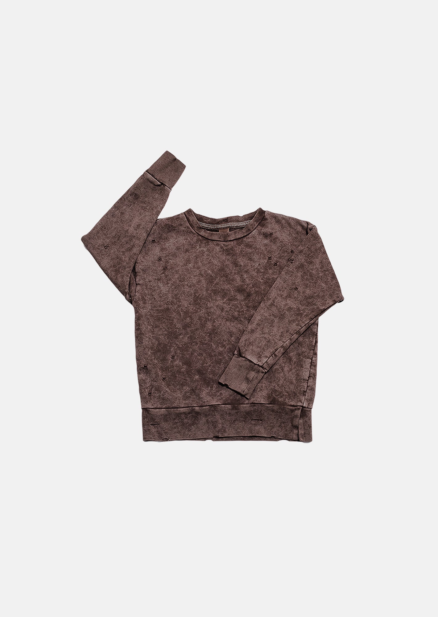 bluza dziecięca - TORN SWEATSHIRT brown