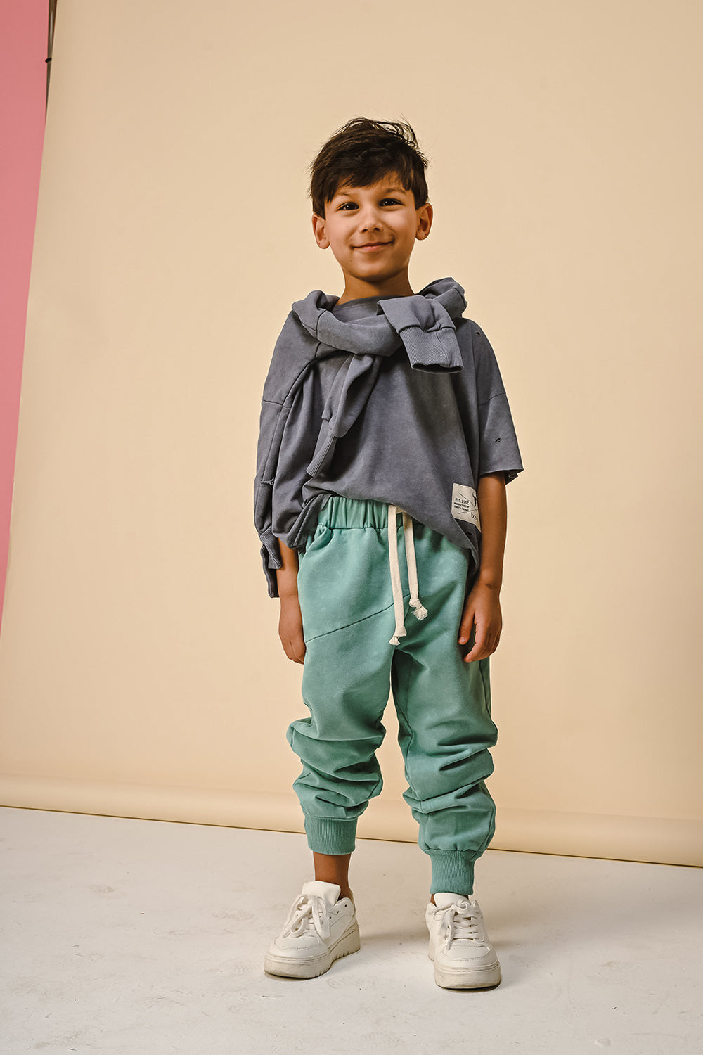 spodnie dziecięce - SHAPE WELT PANTS mint
