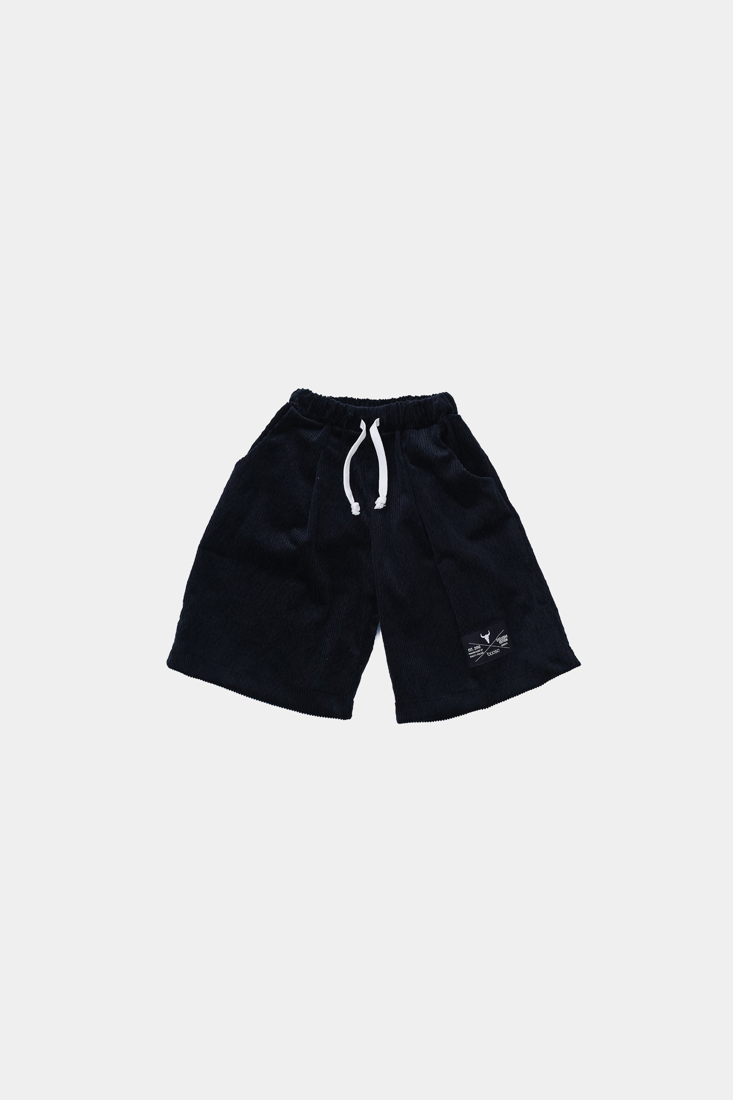 szorty dziecięce- CORDUROY BLACK SHORTS