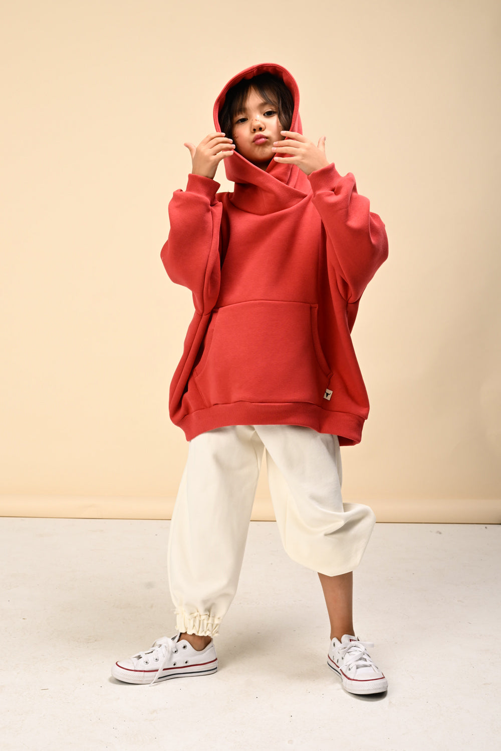 bluza dziecięca- RED WIDE HOODIE red