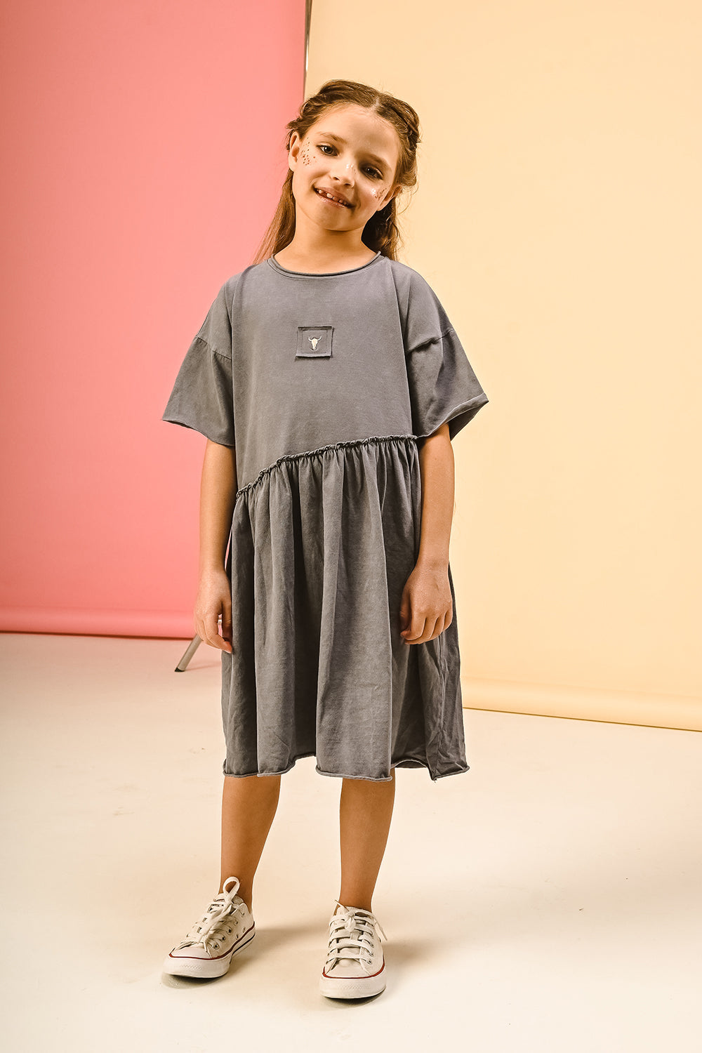 sukienka dziecięca- BEVEL DRESS deep blue