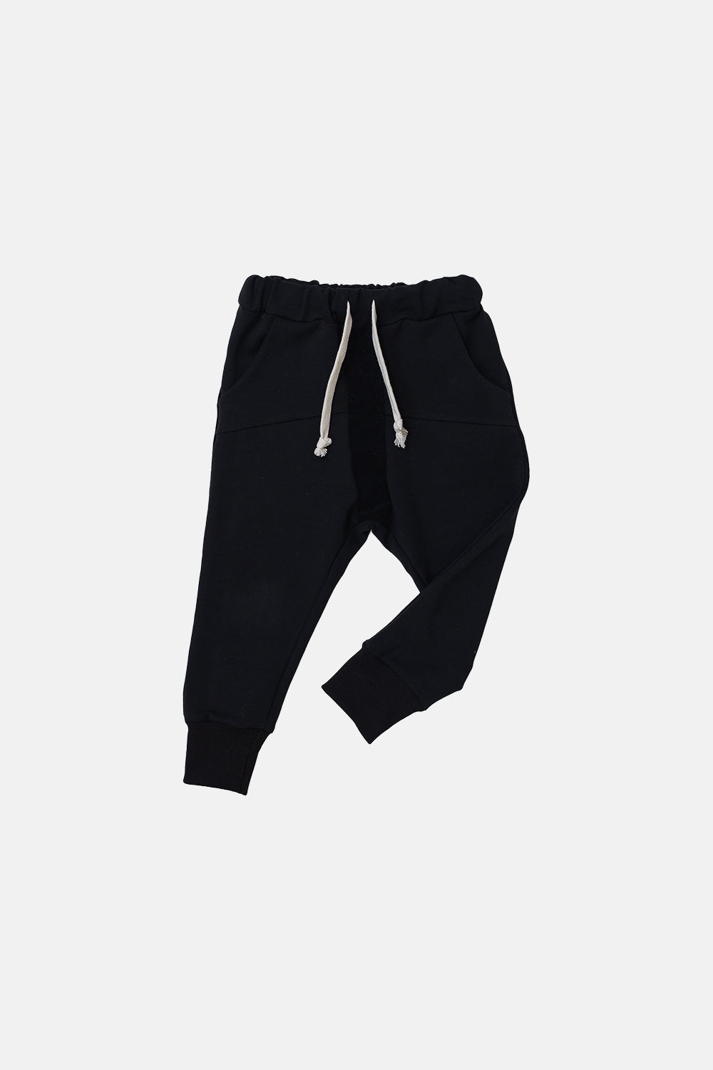 spodnie dziecięce -BLACK STRIPED TERRY PANTS black