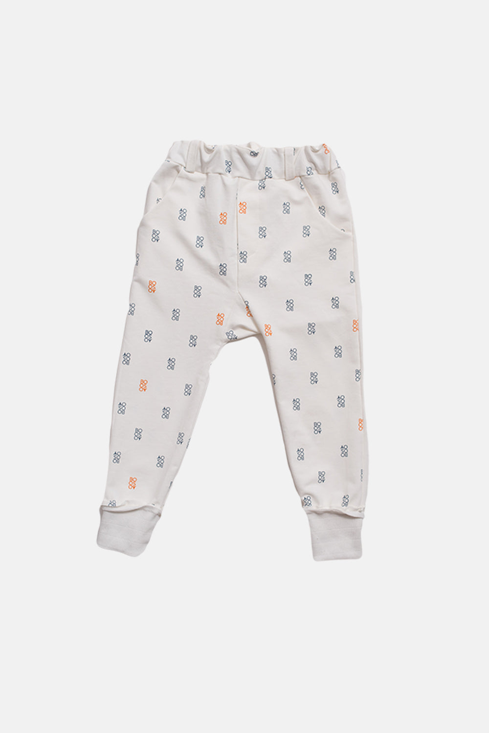 spodnie dziecięce - BOOSO SIMPLE PANTS off white/blue/orange