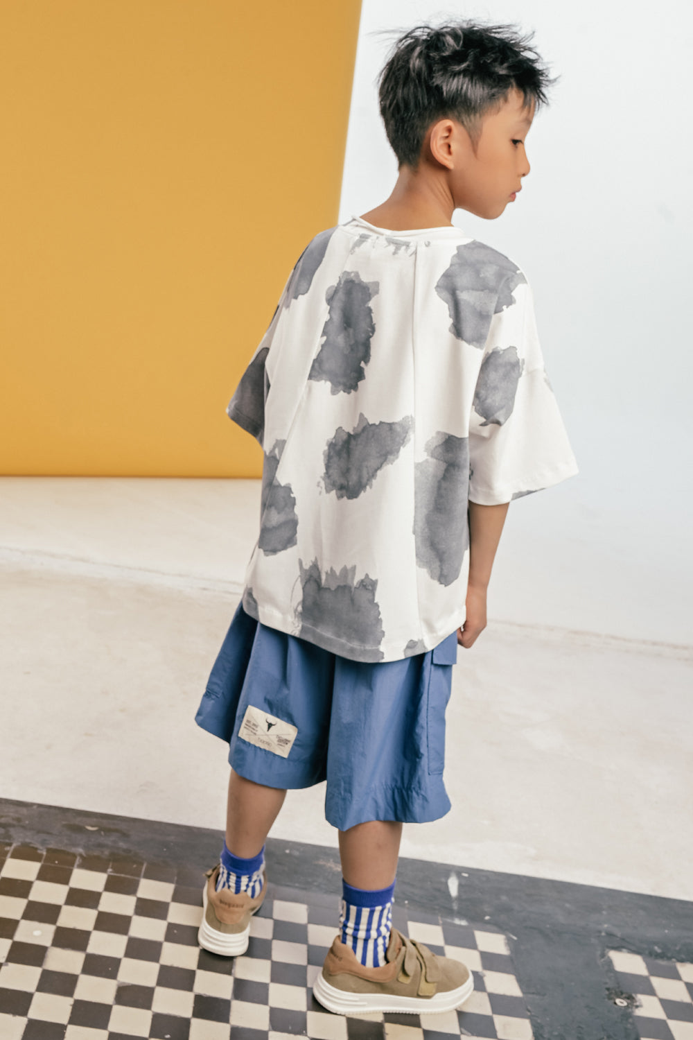 szorty dziecięce - CARGO BLUE SHORTS