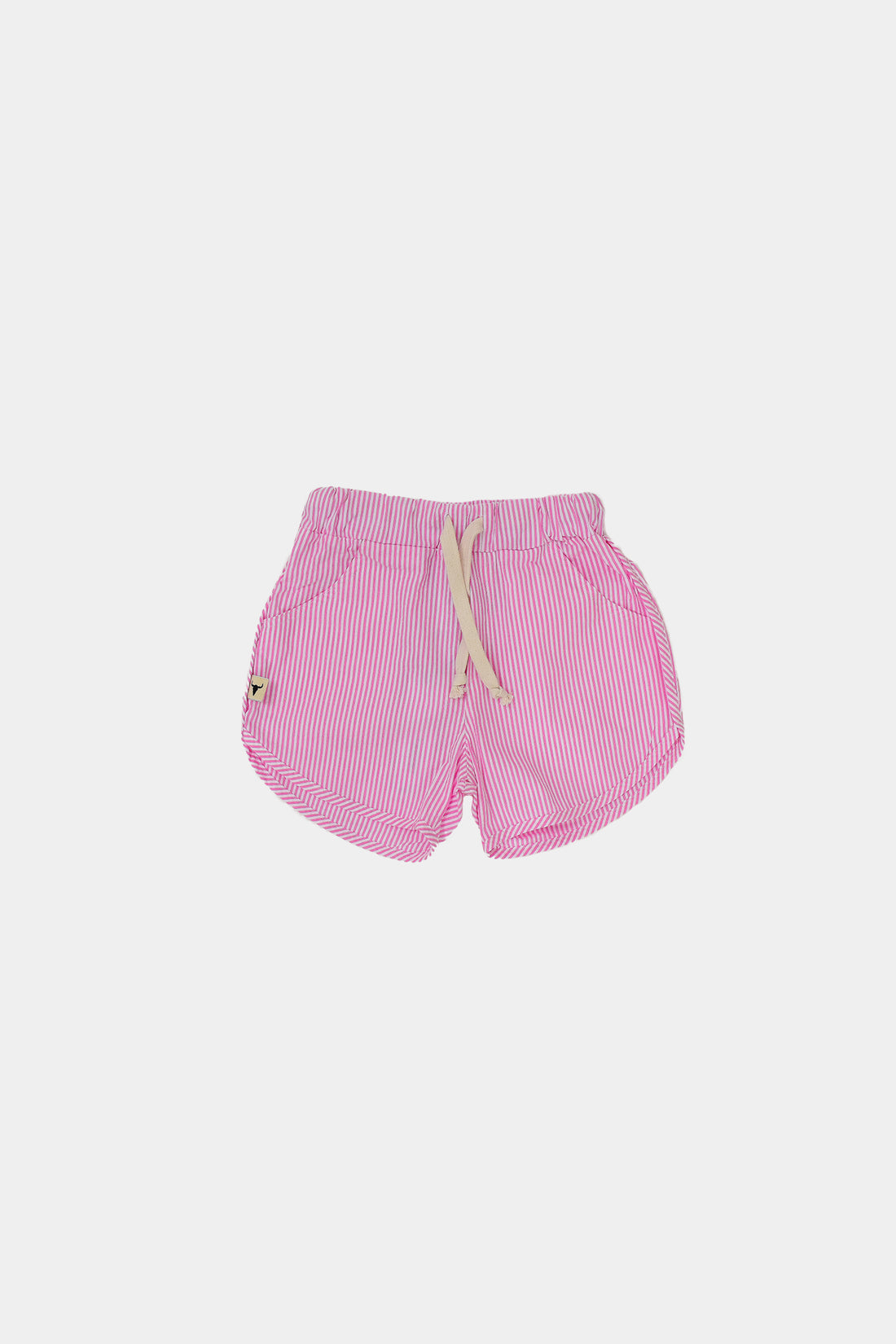 szorty dziecięce - SAND STRIPED SHORTS ecru/pink