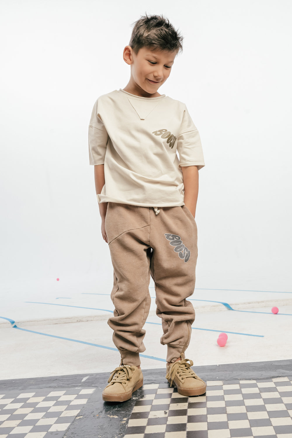 koszulka dziecięca- BOOSO BEIGE TEE