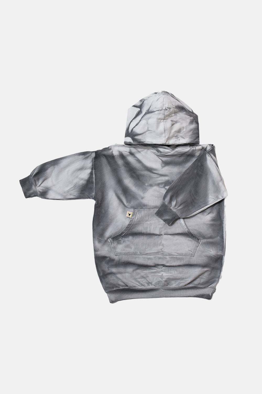 sukienka dziecięca- TIEDYE BISON HOODIE DRESS gray/white