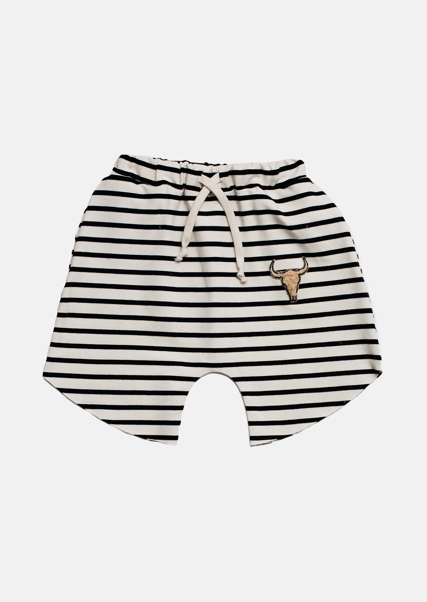 szorty dziecięce - STRIPED BISON SHORTS white/black
