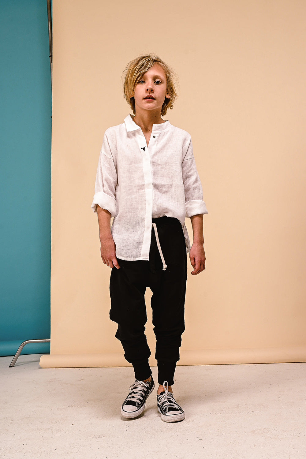 koszula dziecięca - LINEN ECRU SHIRT