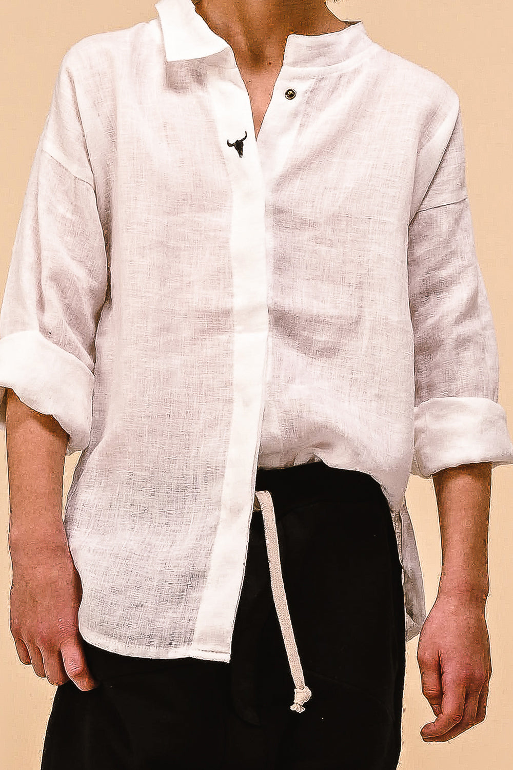 koszula dziecięca - LINEN ECRU SHIRT