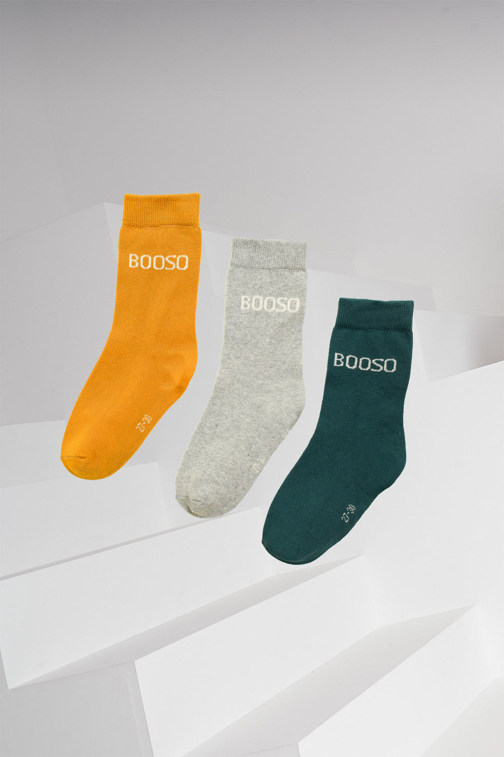 skarpetki dziecięce- 3 PACK SOCKS green/mustard/gray