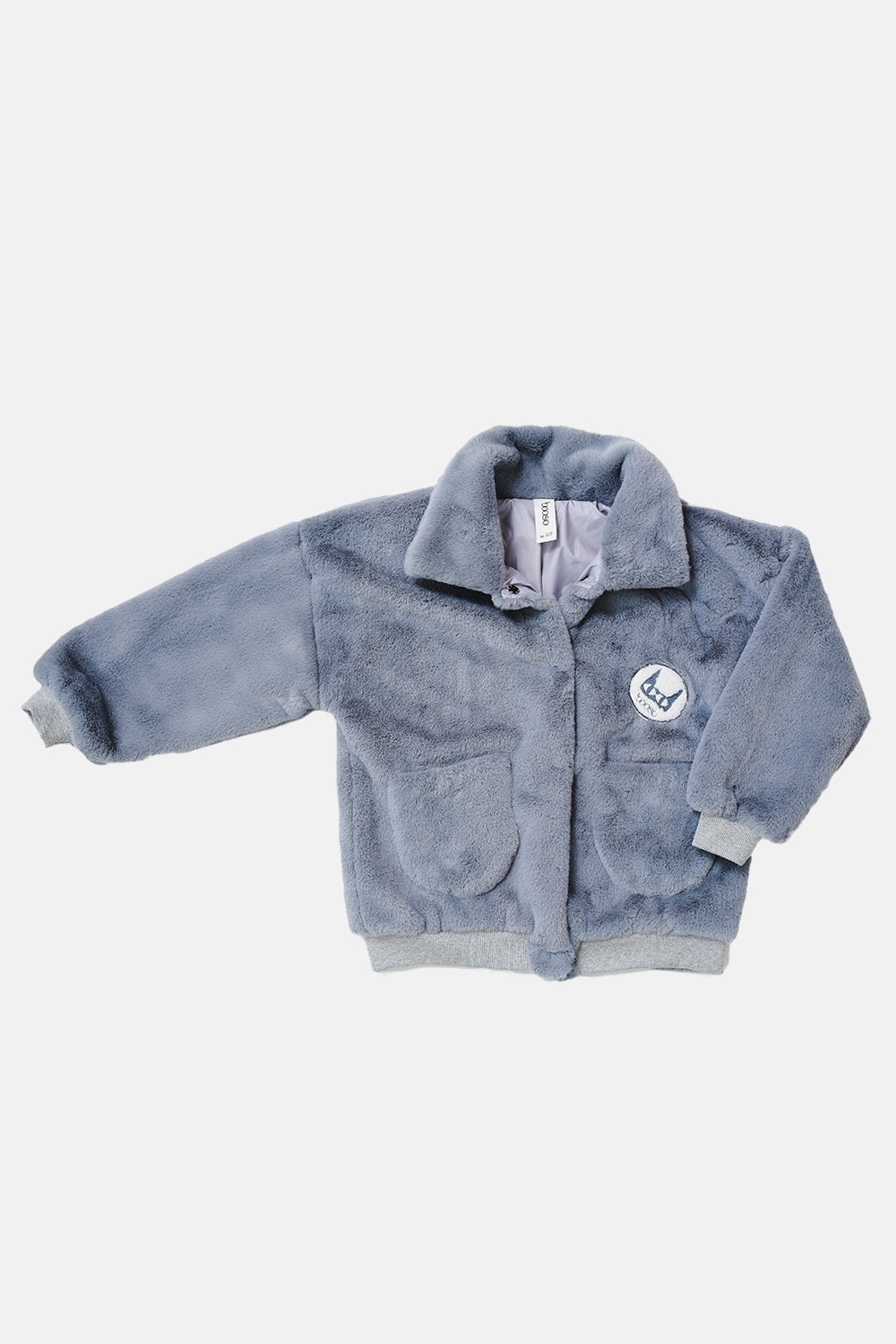 kożuch dziecięcy- FUR BOMBER gray