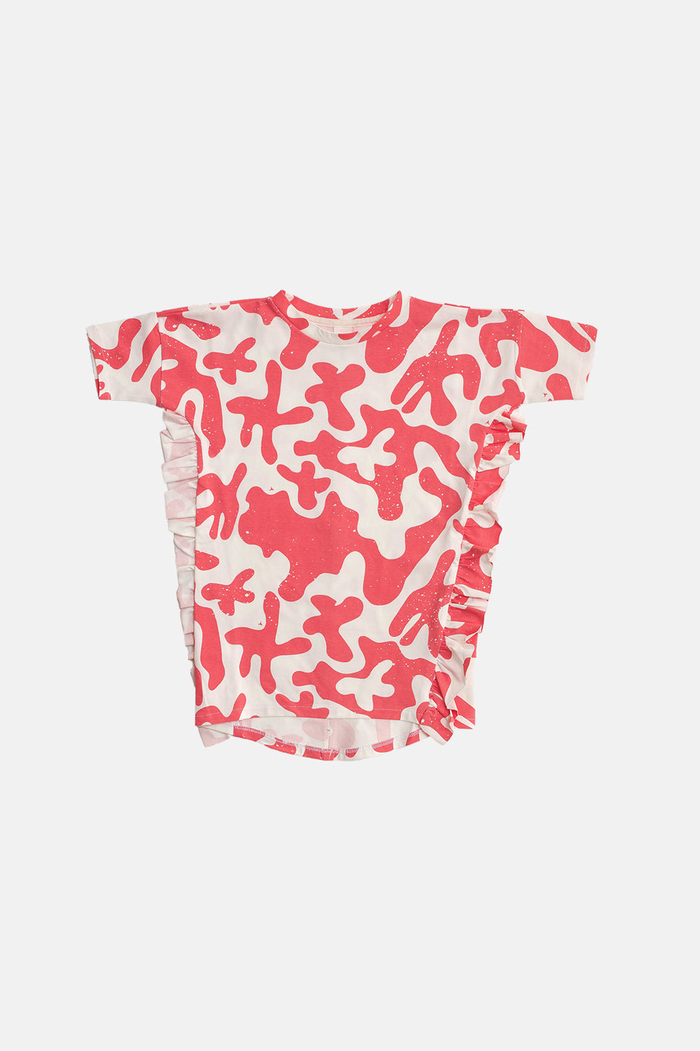sukienka dziecięca- SPLASH FRILL DRESS coral/white