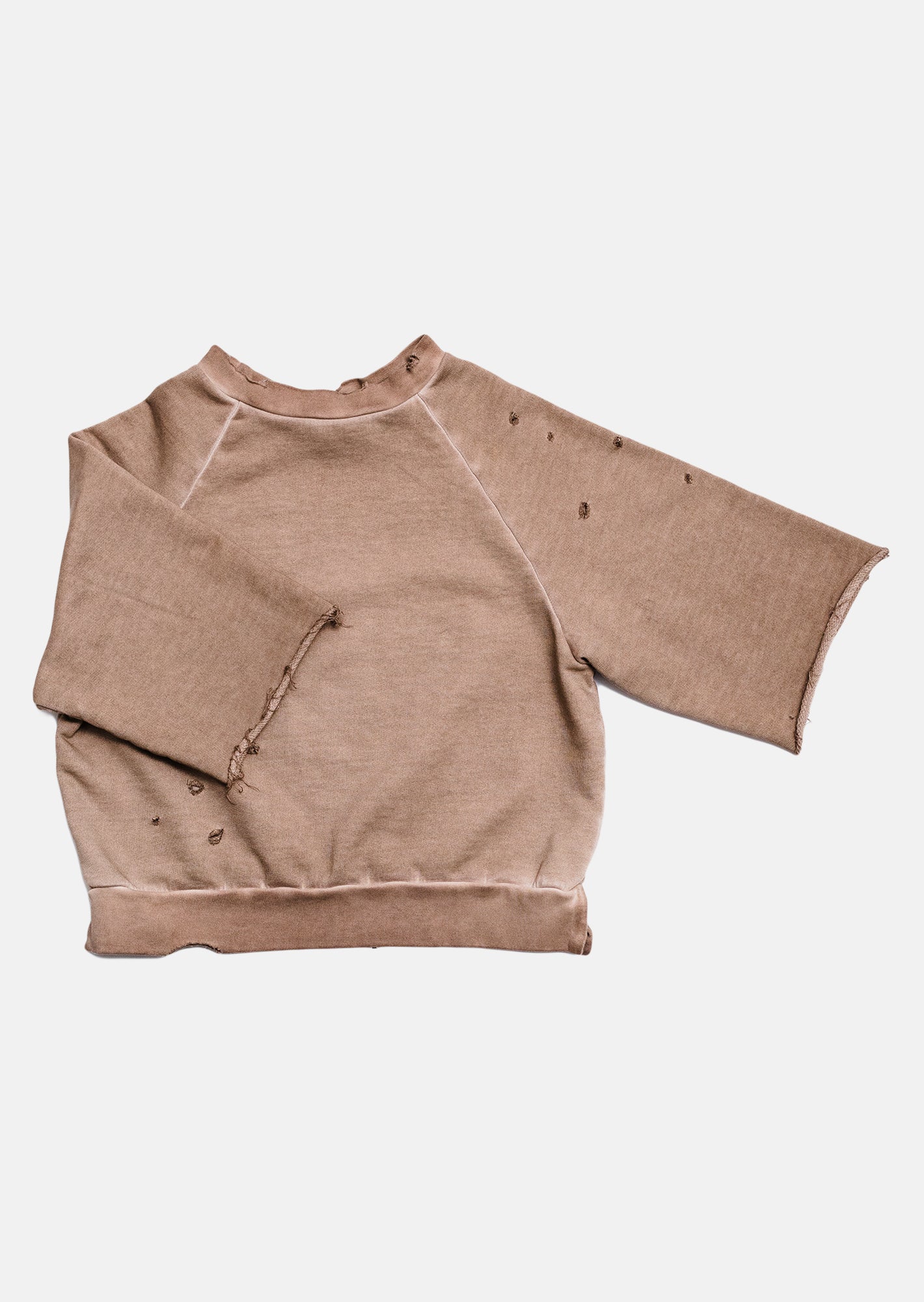 bluza dziecięca - TORN SHORT SWEATSHIRT beige