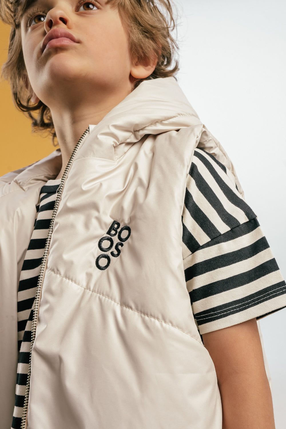 koszulka dziecięca- STRIPED TEE ecru/black