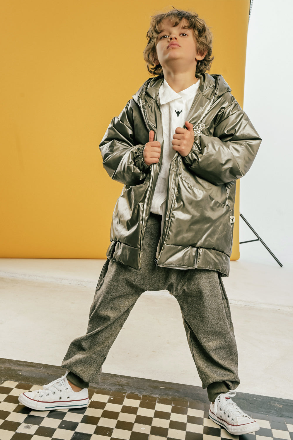 spodnie dziecięce- ELEGANT WELT PANTS khaki