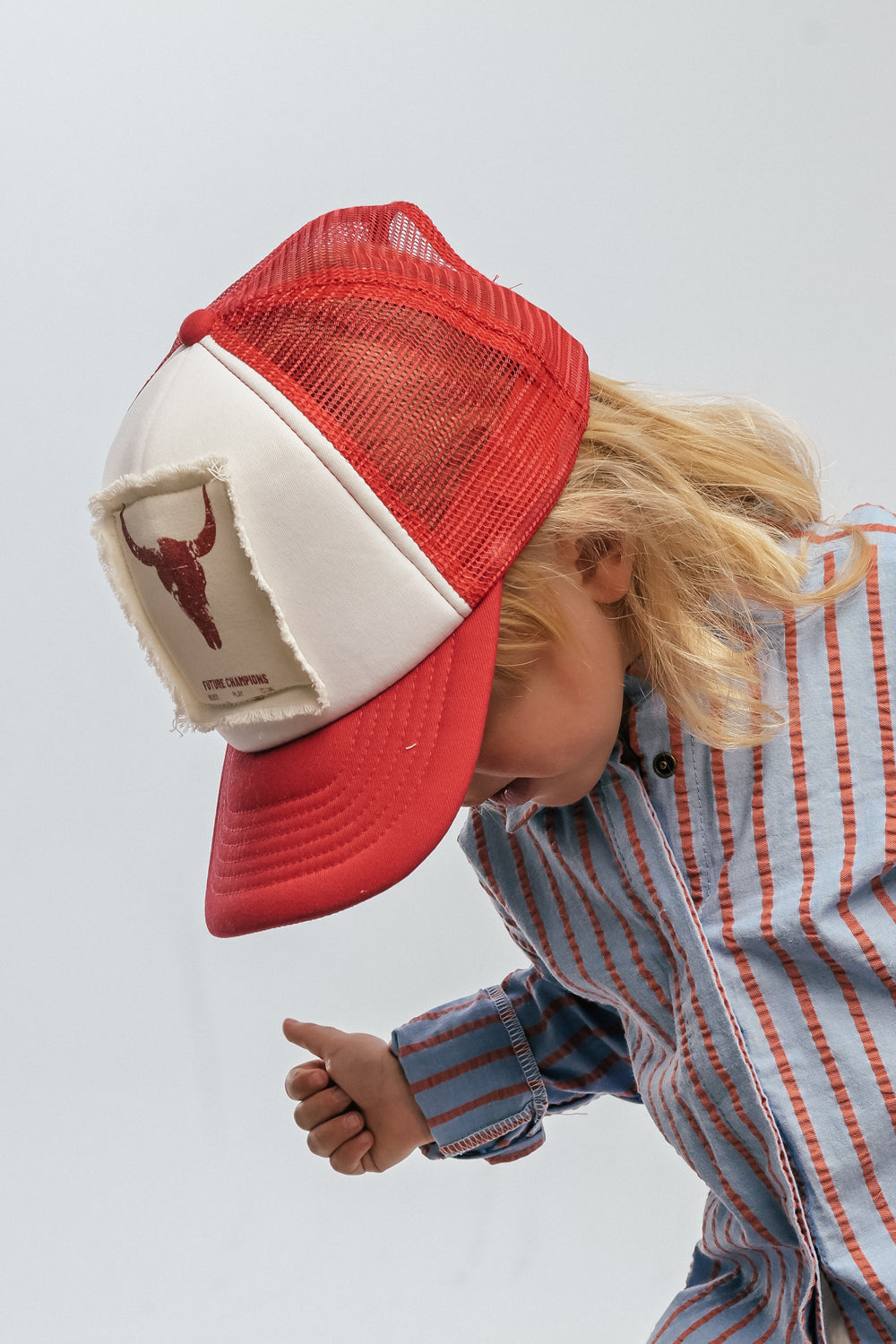 czapka dziecięca- RED TRUCKER CAP red/white