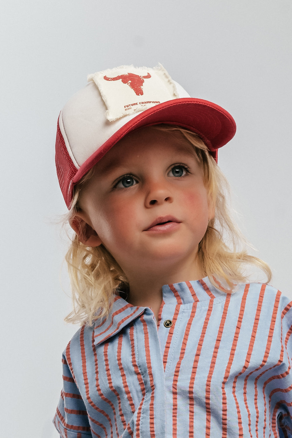 czapka dziecięca- RED TRUCKER CAP red/white