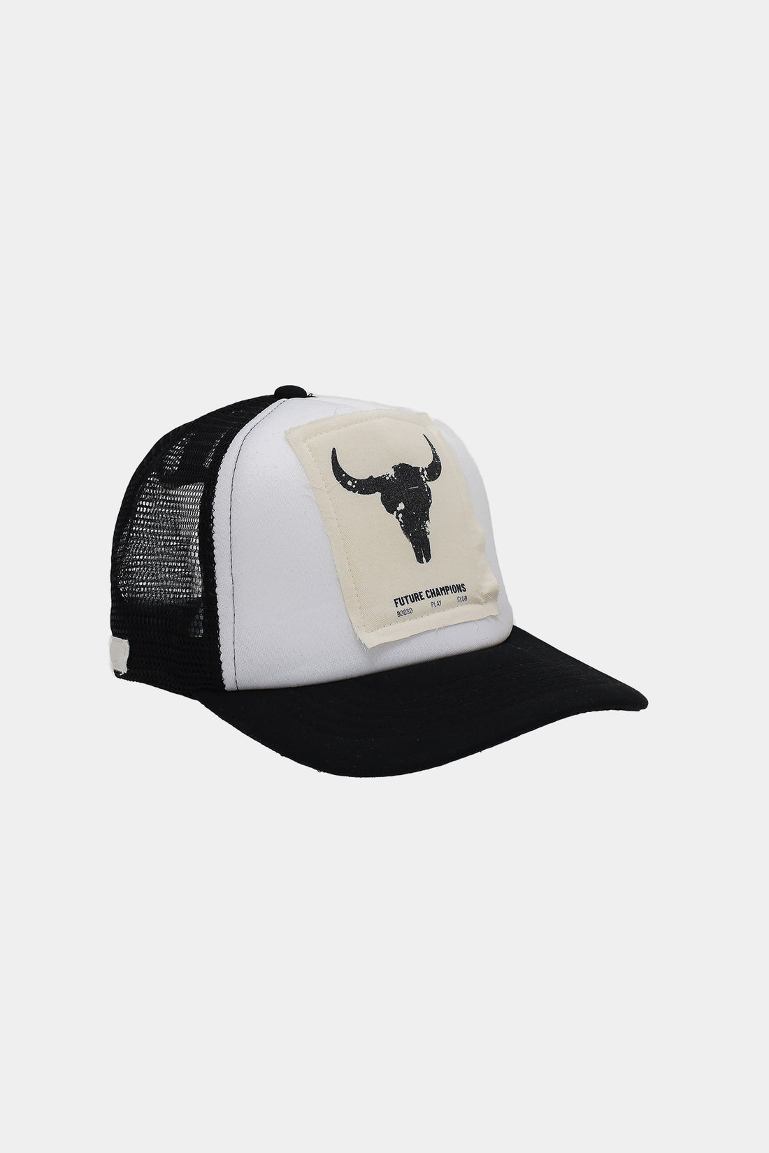 czapka dziecięca- BLACK TRUCKER CAP white/black bison