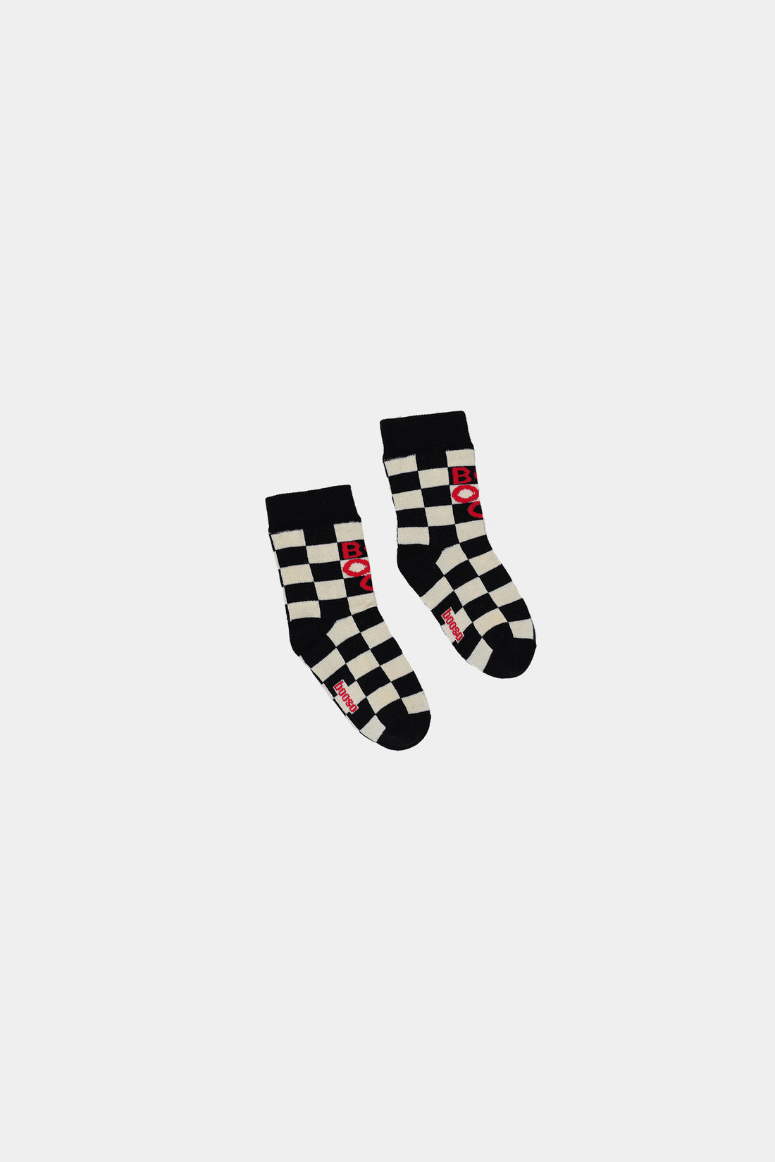 skarpety dziecięce - CHECKED SOCKS ecru/black