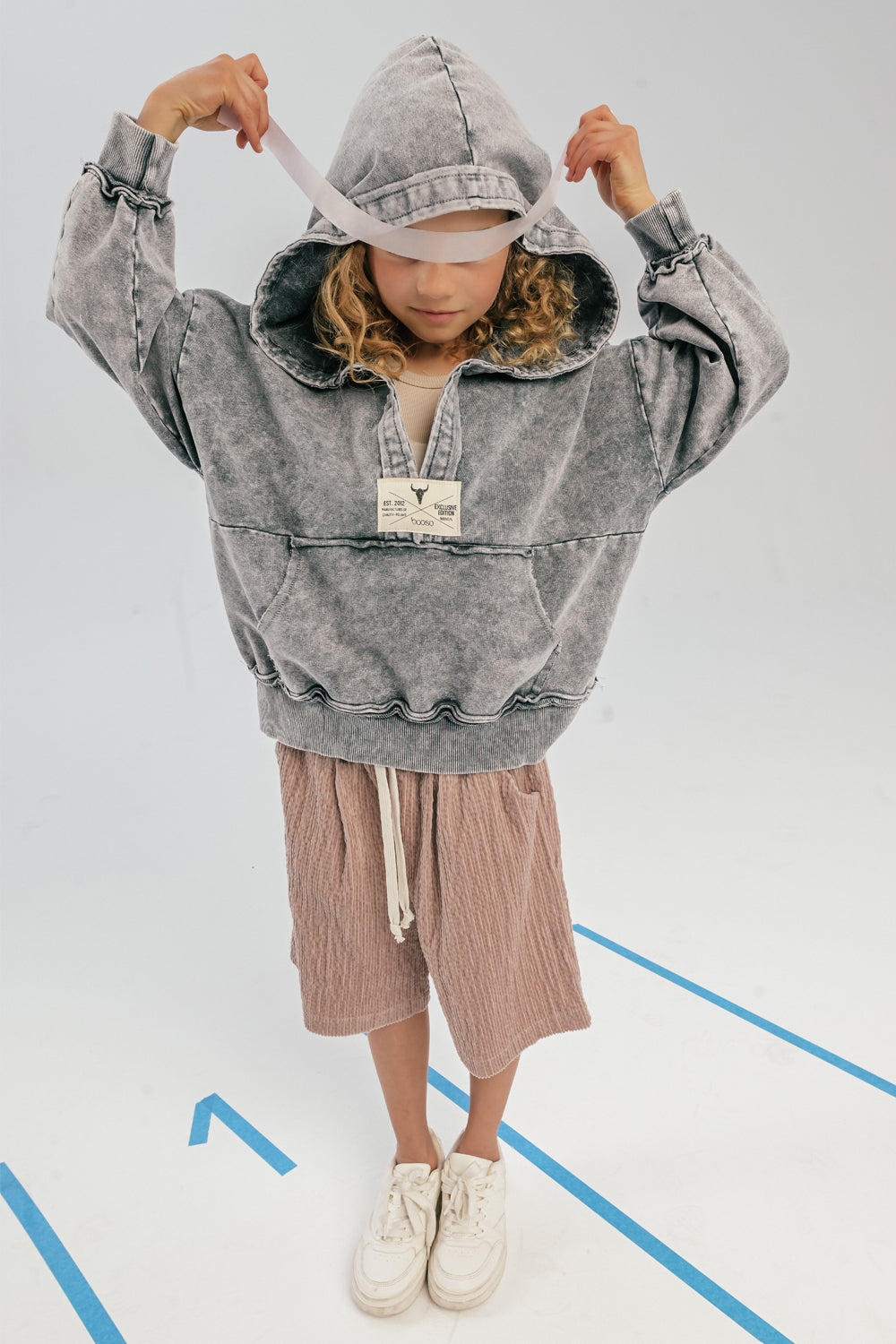 bluza dziecięca- ACID POCKET HOODIE light gray