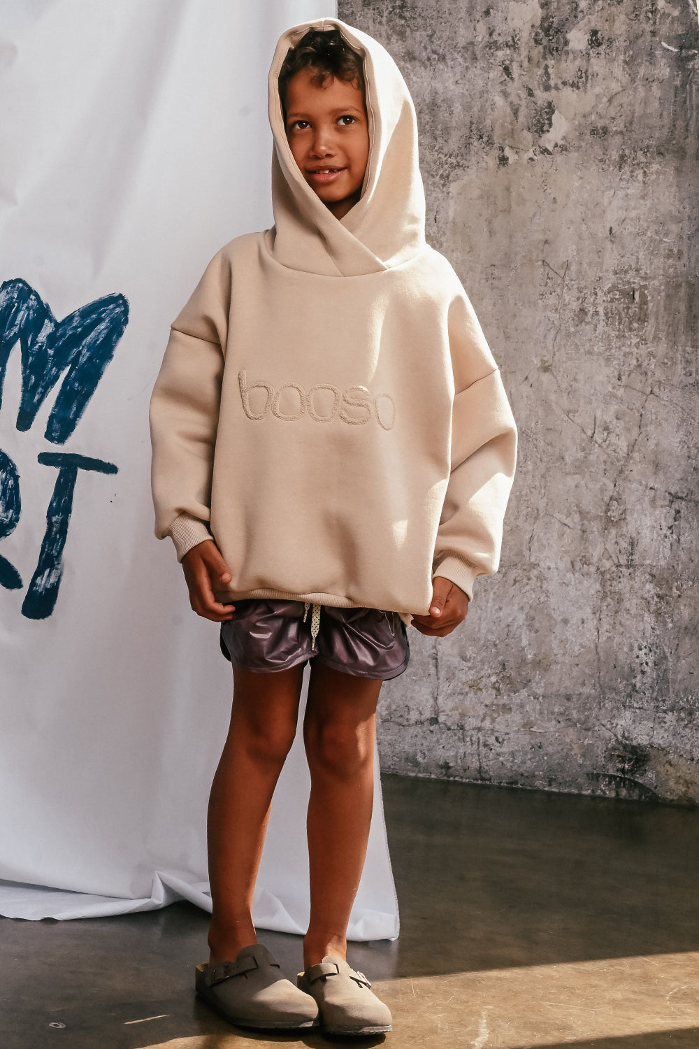 bluza dziecięca- WIDE HOODIE BEIGE