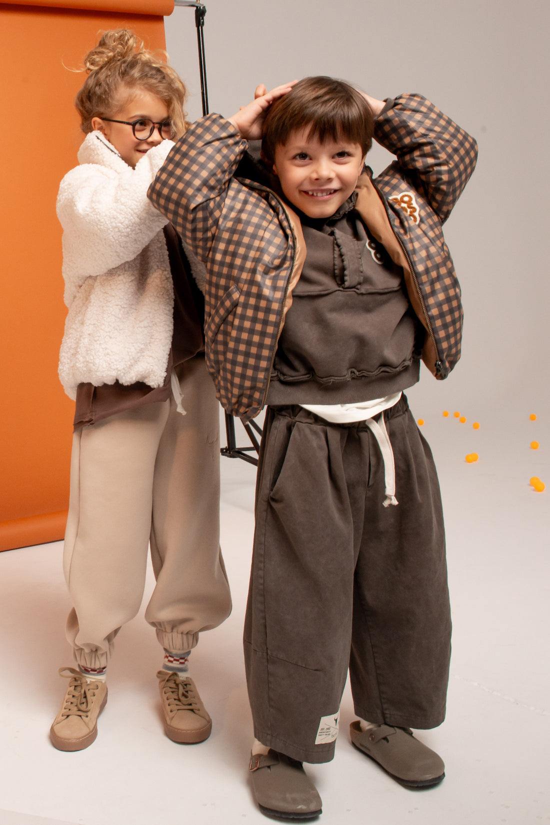 spodnie dziecięce- WIDE FANCY PANTS BROWN