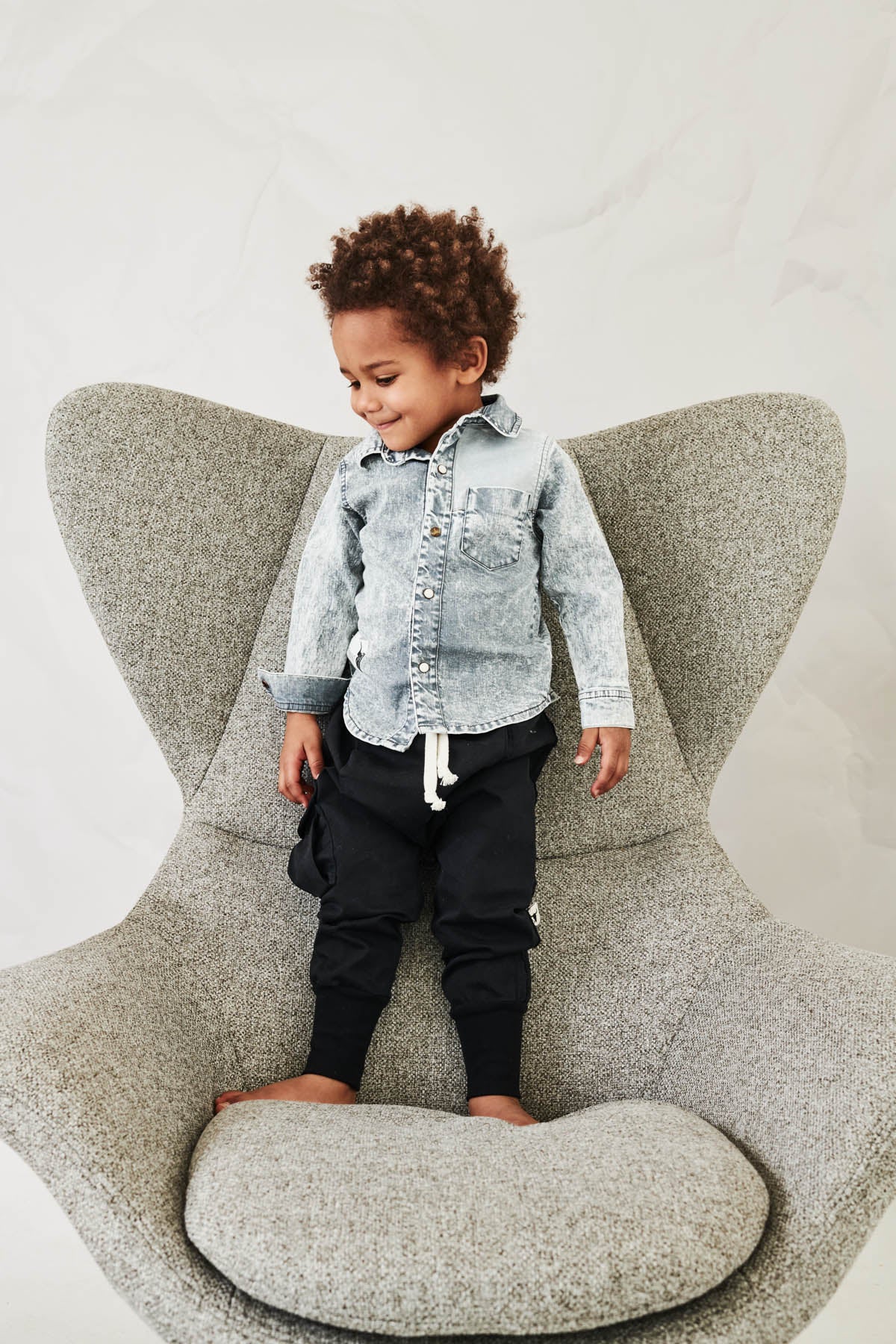 koszula dziecięca- GRAY JEANS SHIRT gray