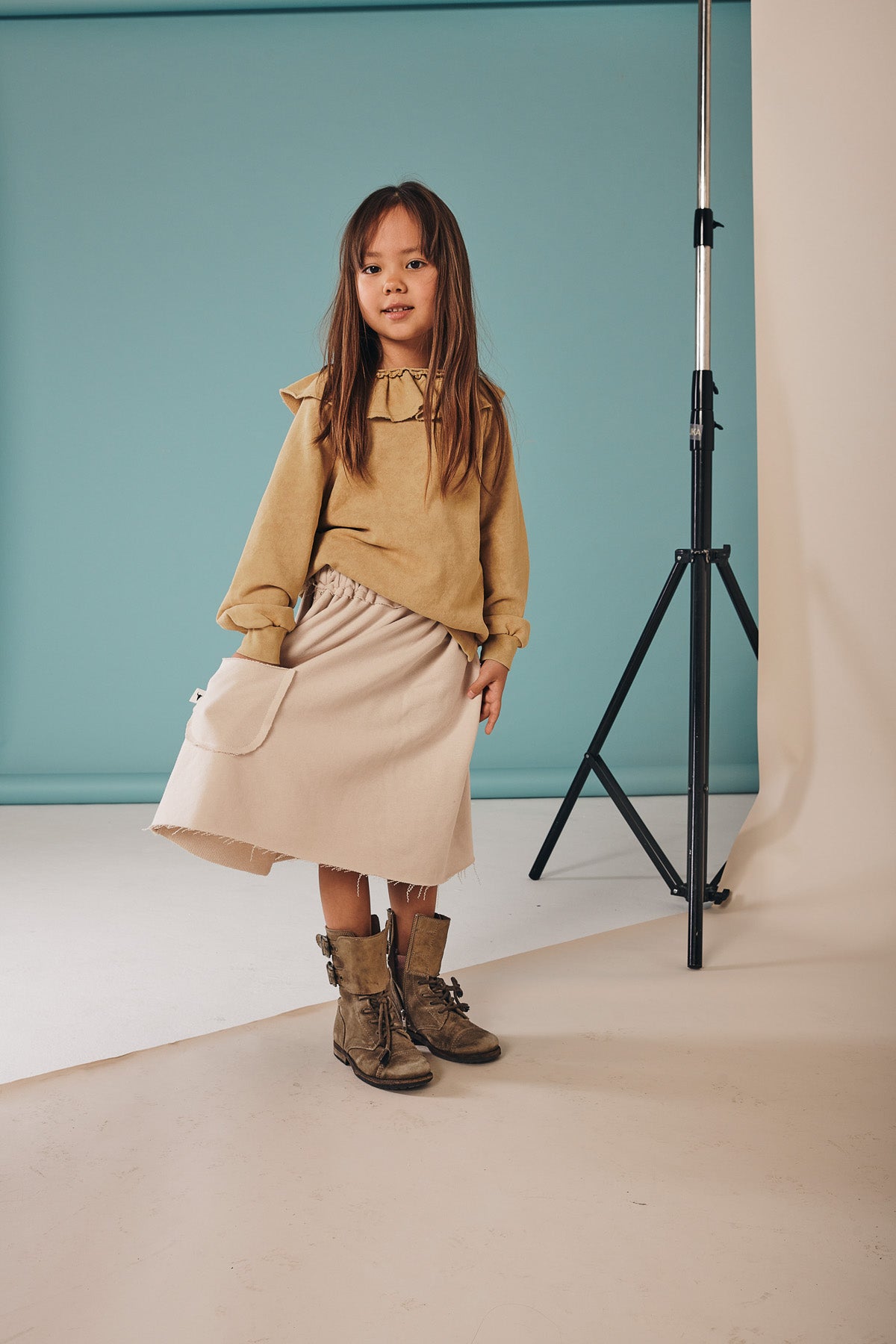 spódnica dziecięca- BEIGE POCKET SKIRT beige