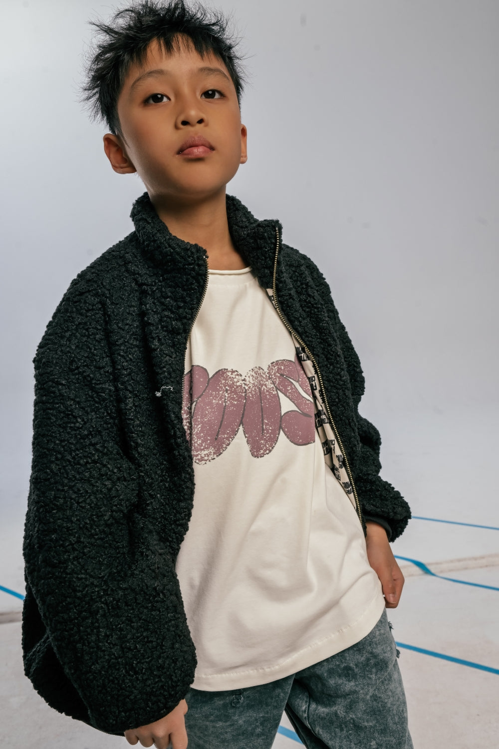 wiosenna kurtka dziecięca- TEDDY BLACK BOMBER black