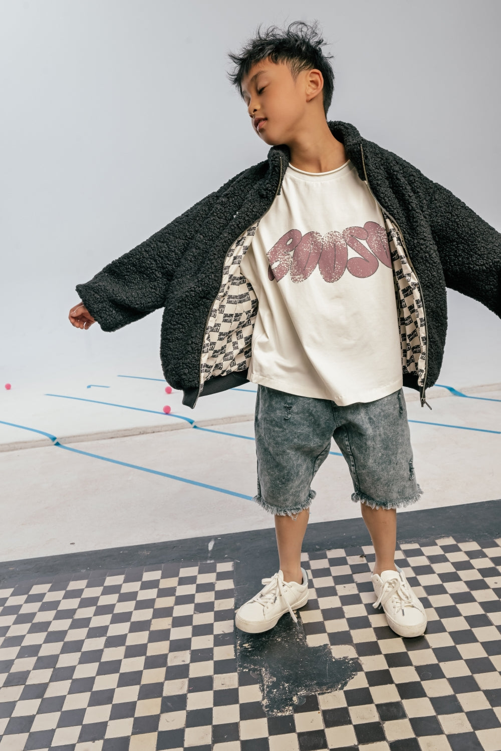 wiosenna kurtka dziecięca- TEDDY BLACK BOMBER black