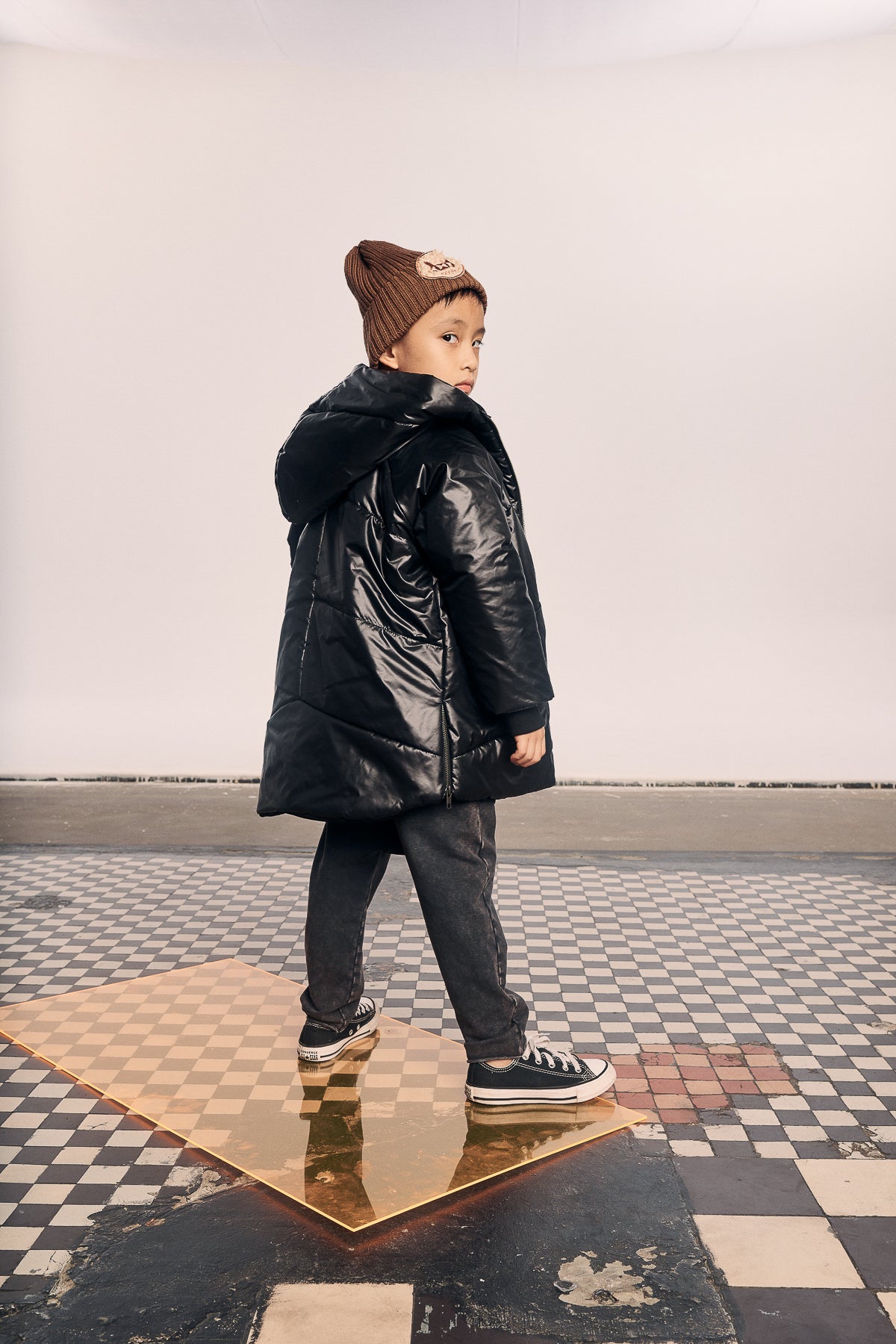 czapka dziecięca- CAT BROWN SAND BEANIE brown