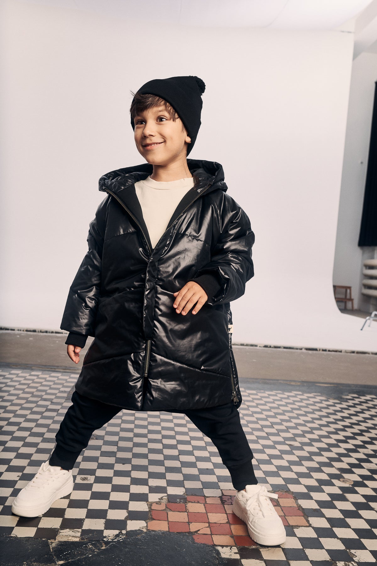 kurtka dziecięca- BLACK COAT black