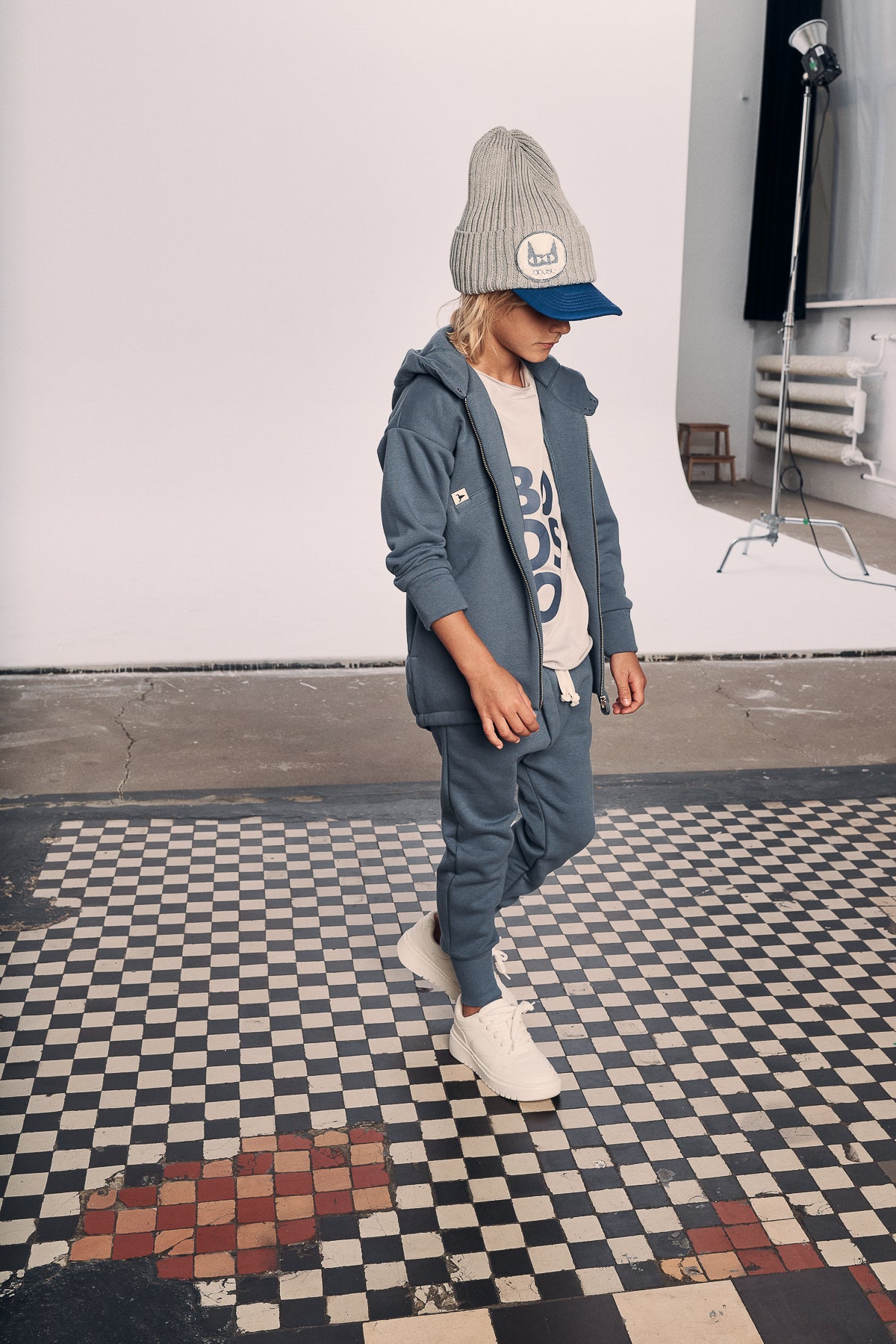 czapka dziecięca- CAT GRAY SAND BEANIE gray melange