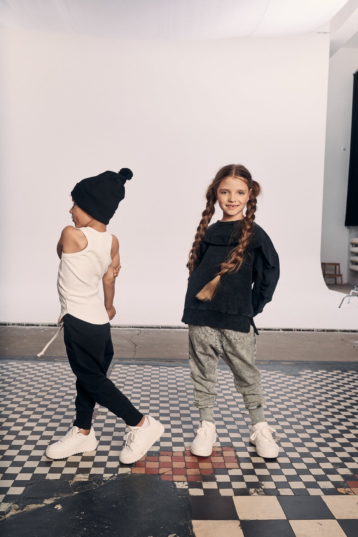 czapka dziecięca- RIBB BEANIE POMPOM black