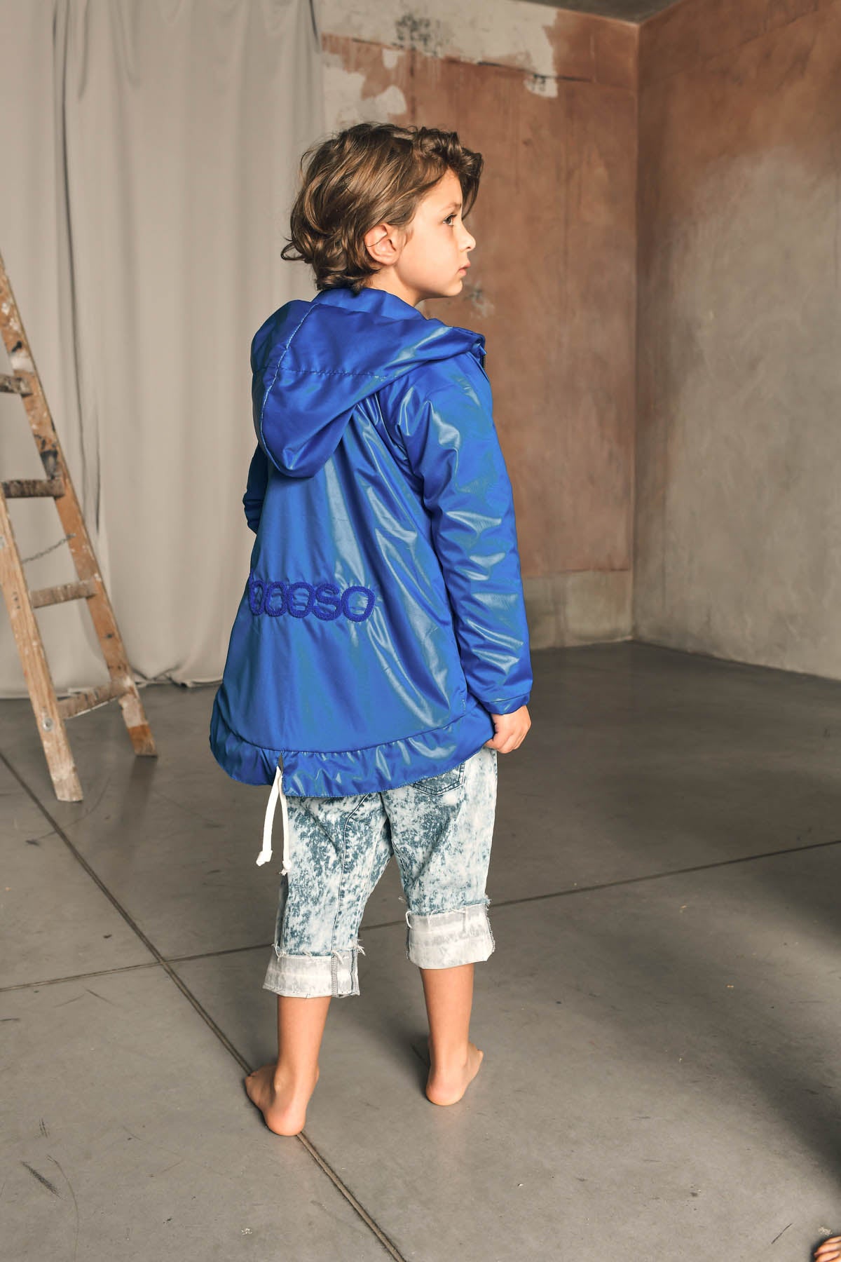 szorty dziecięce- JEANS ACID SHORTS blue