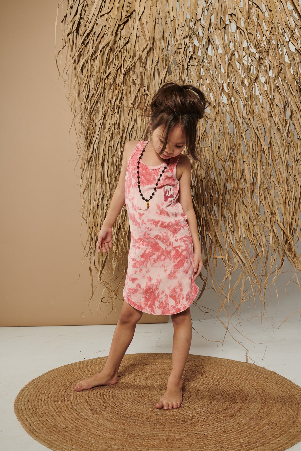 sukienka dziecięca- ACID PINK RIBB DRESS pink