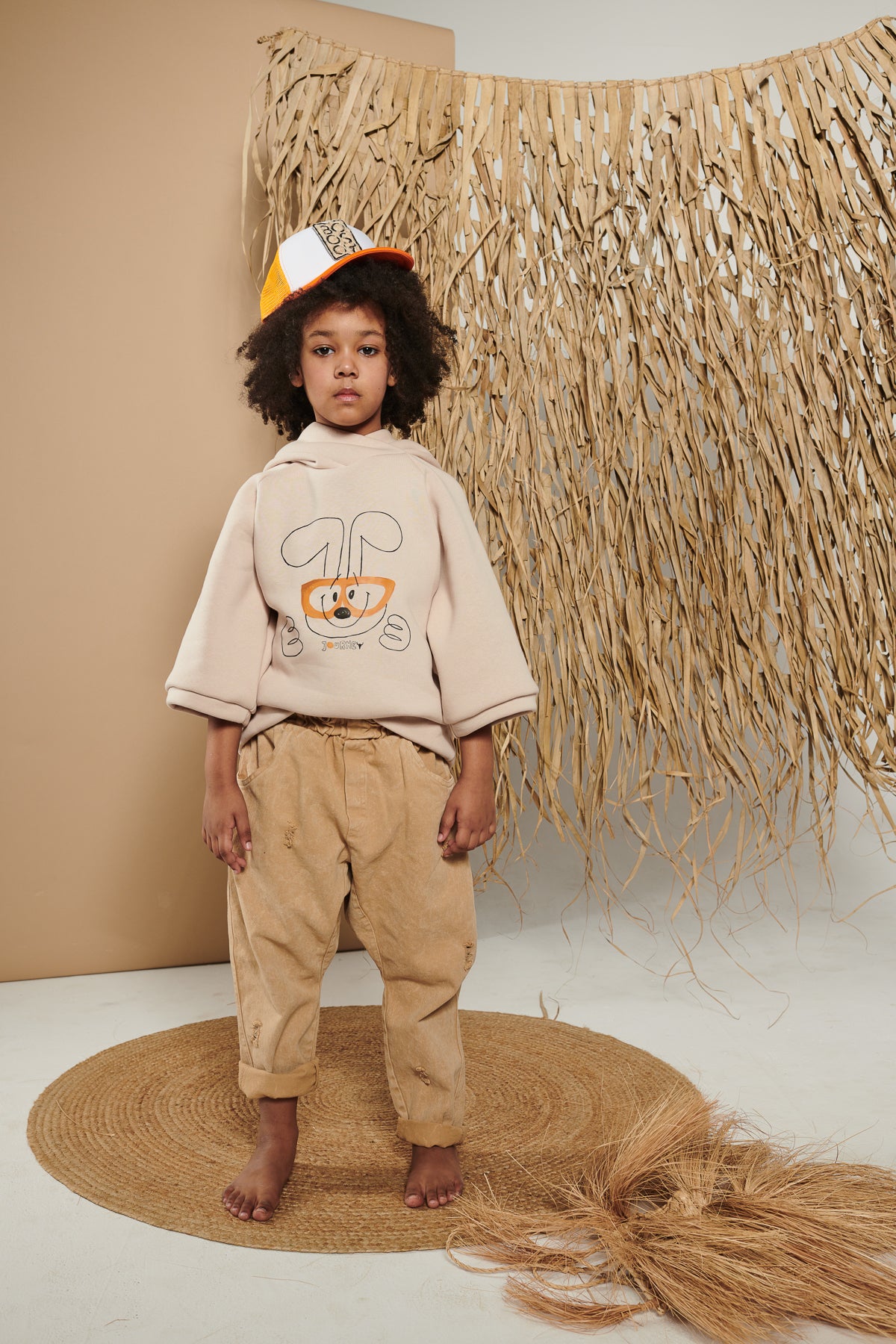 bluza dziecięca- 3/4 JOURNEY HOODIE beige