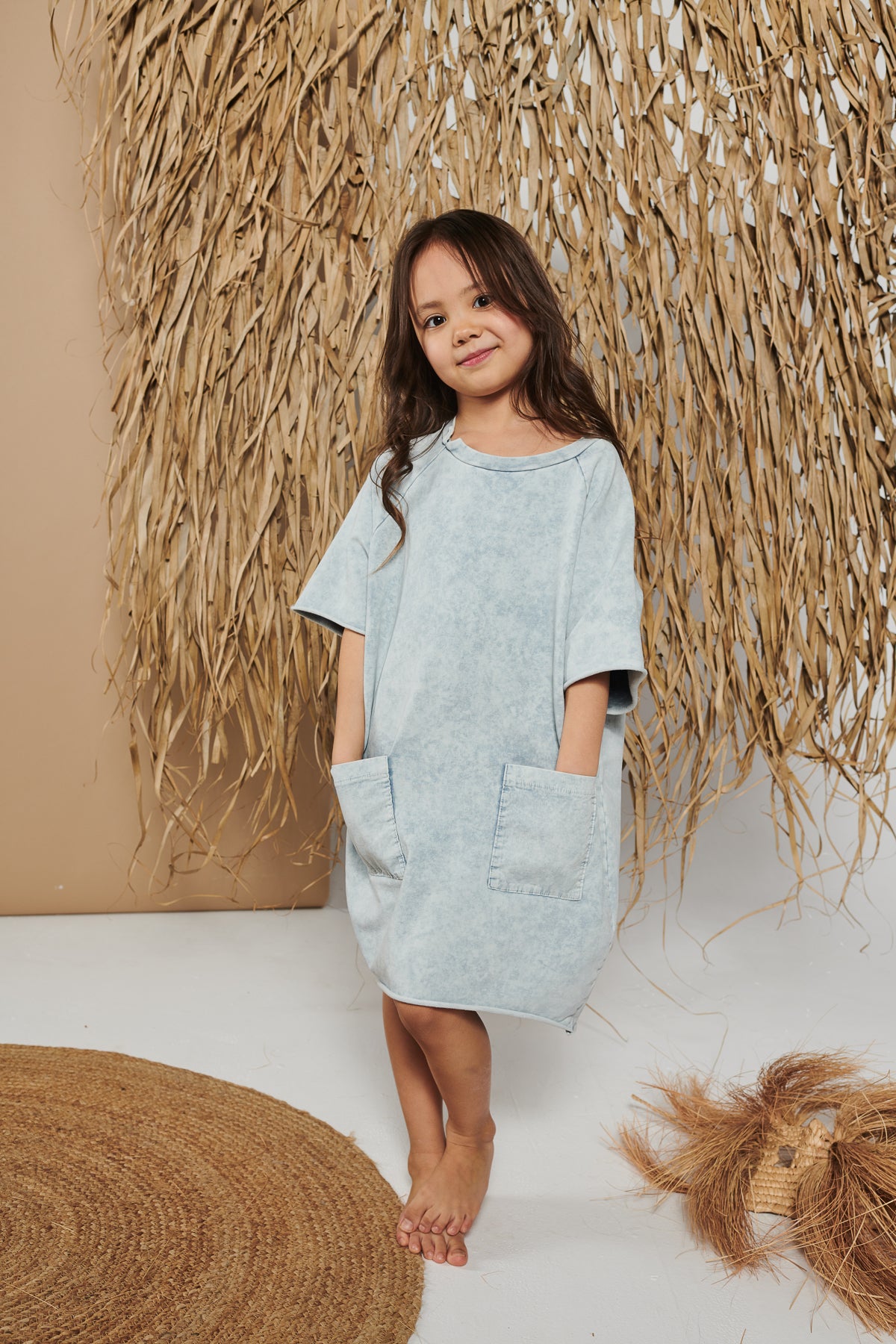 sukienka dziecięca- POCKET DRESS ACID light blue