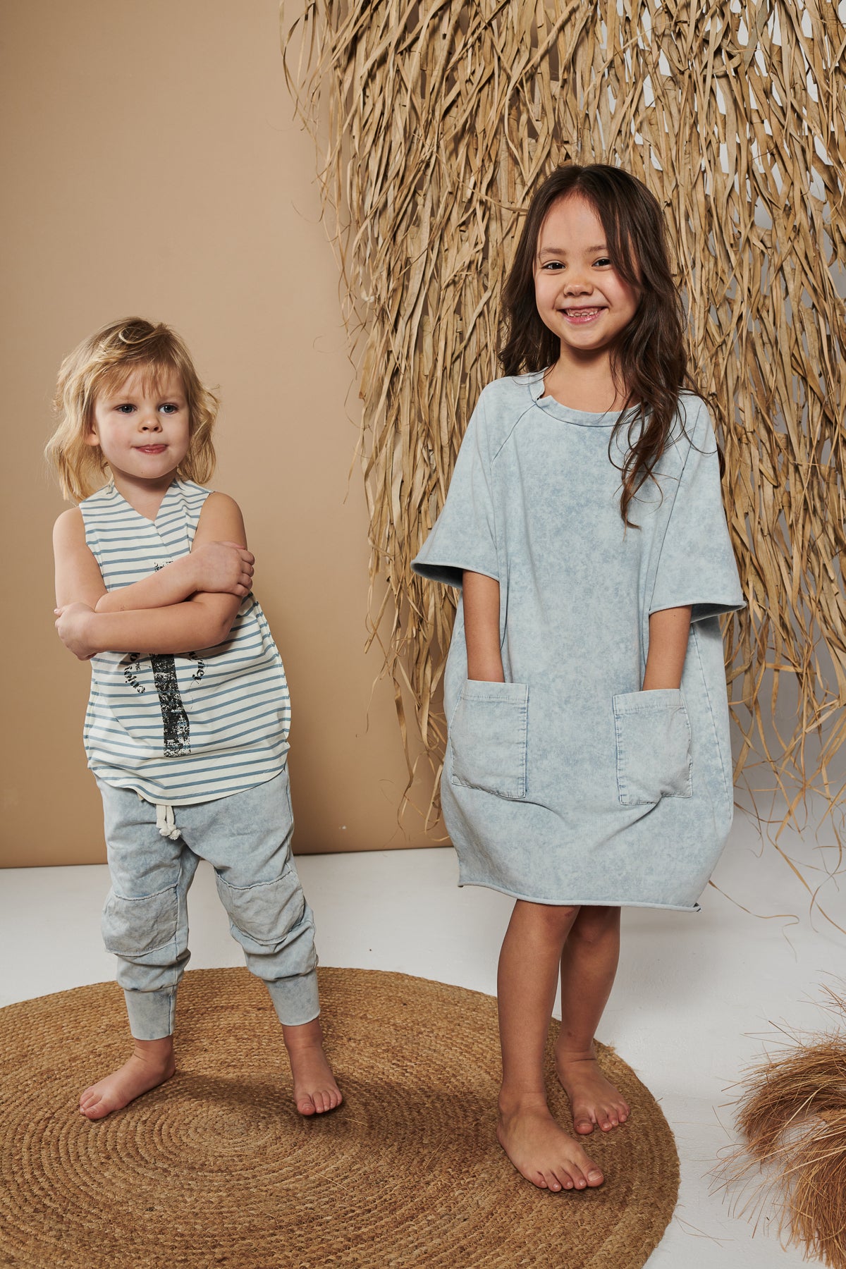 sukienka dziecięca- POCKET DRESS ACID light blue