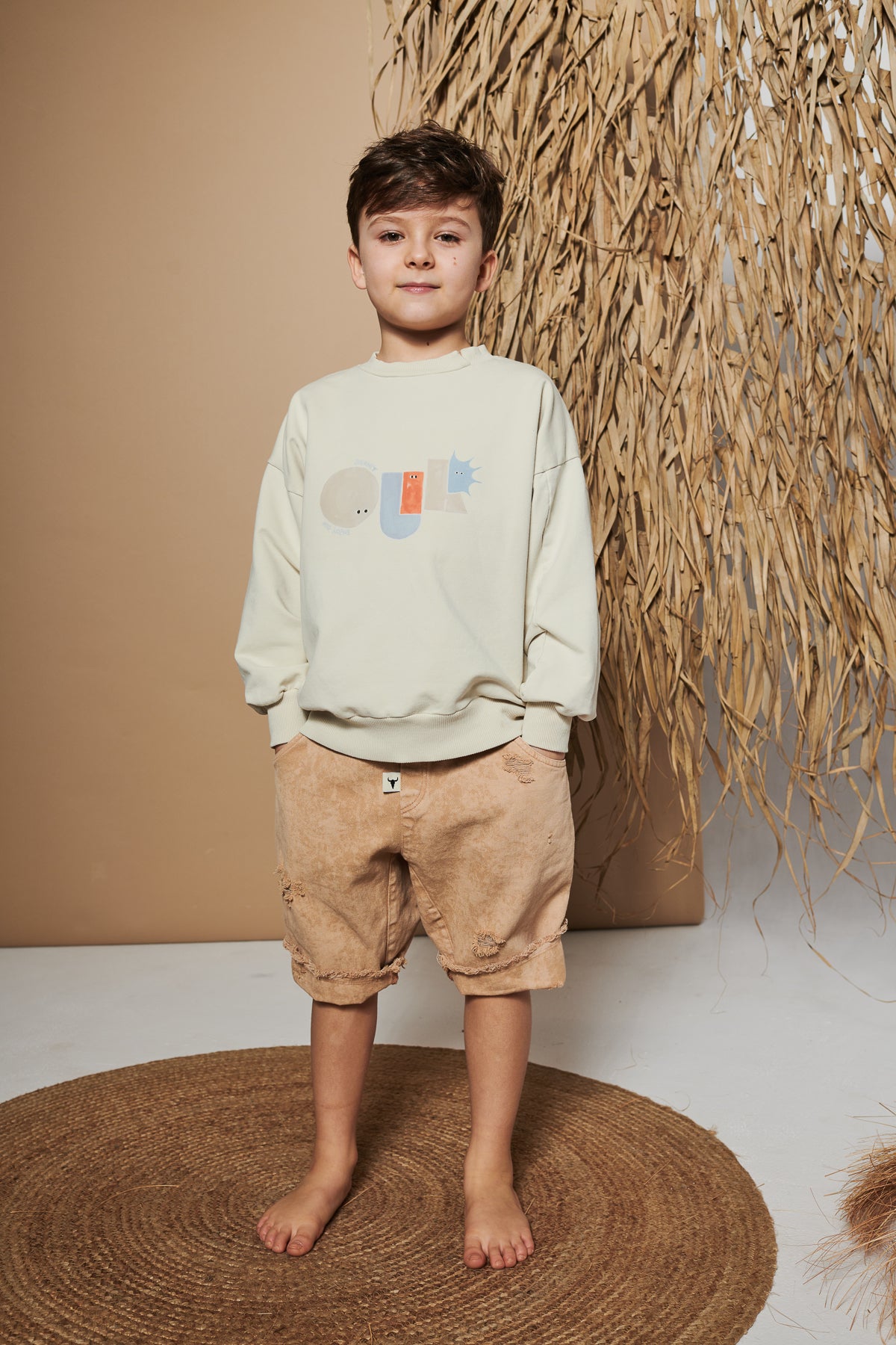 szorty dziecięce - CAMEL JEANS SHORTS camel