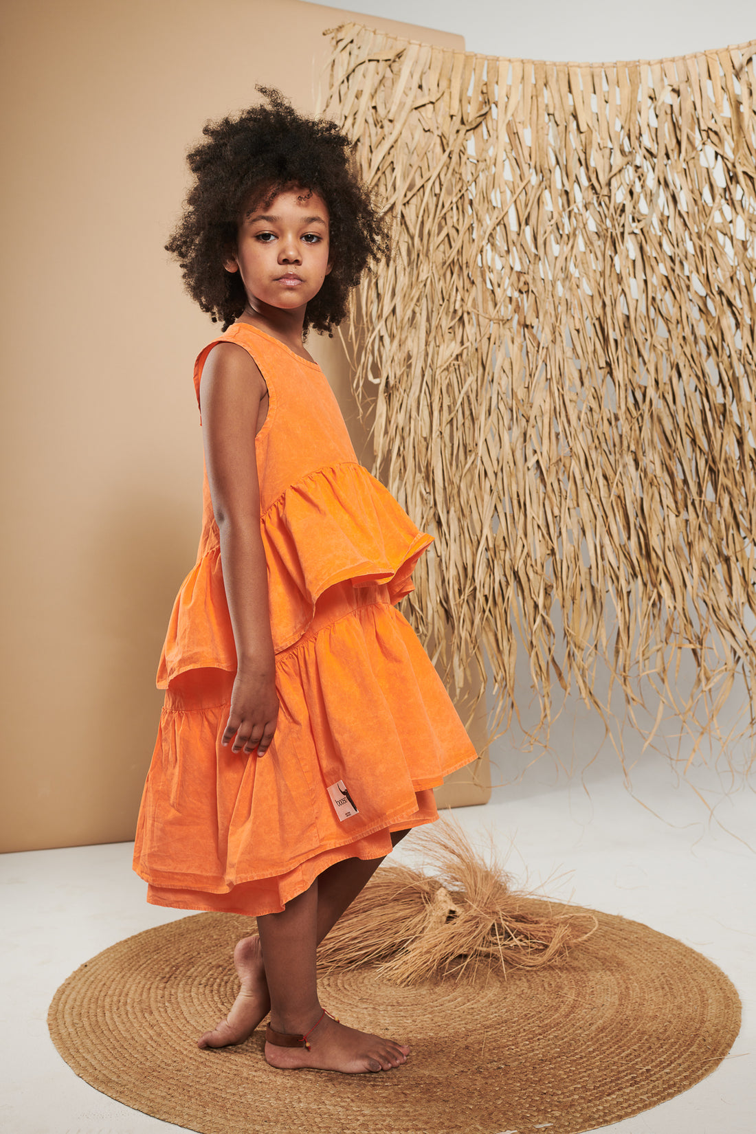 sukienka dziecięca- WAVE DRESS ORANGE orange