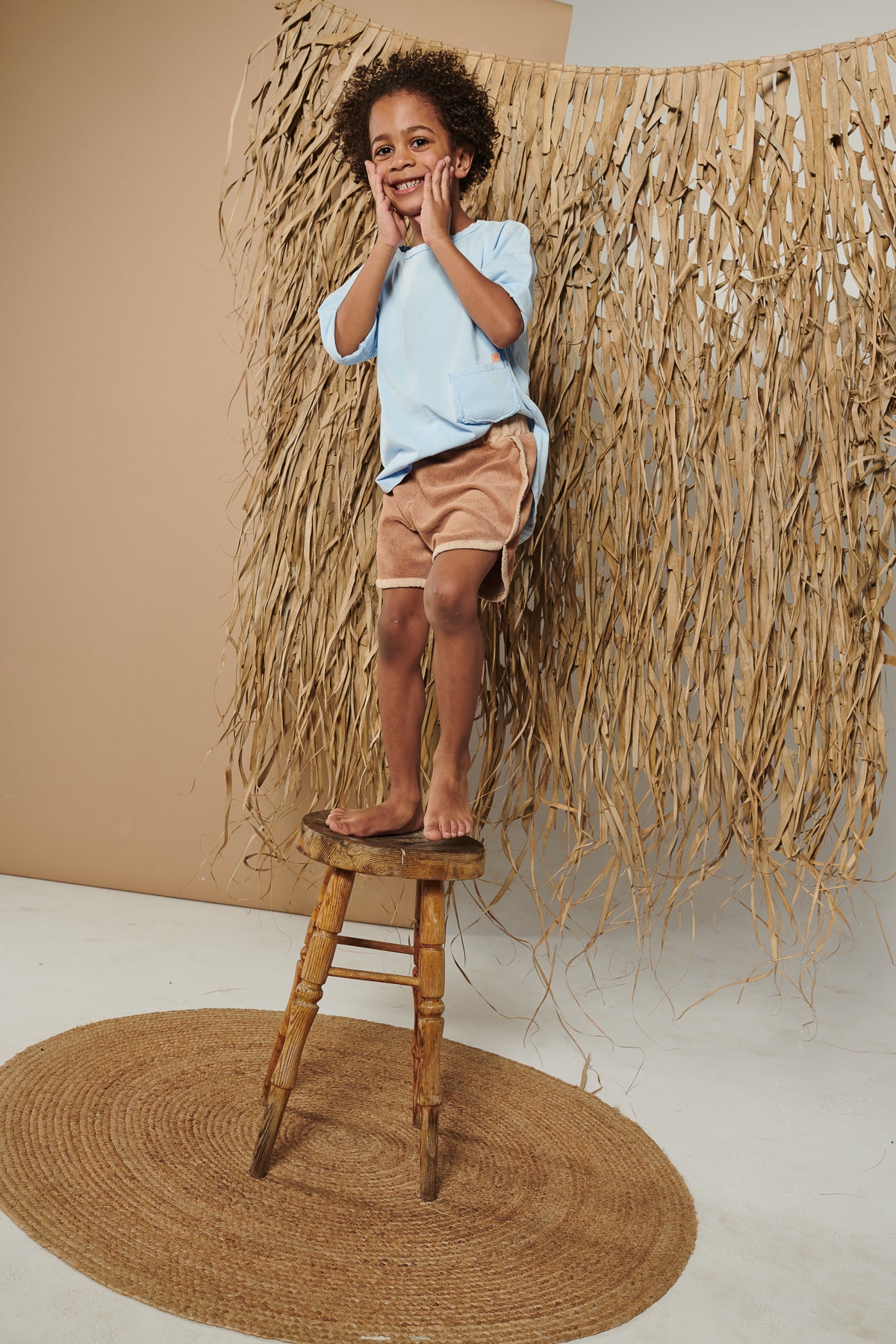 szorty dziecięce - CAMEL TERRY SHORTS camel